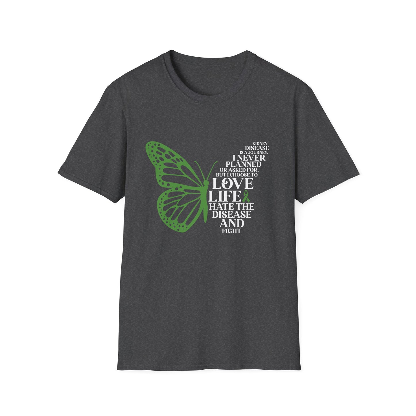 Kidney Disease Awareness White Lettering T-Shirt