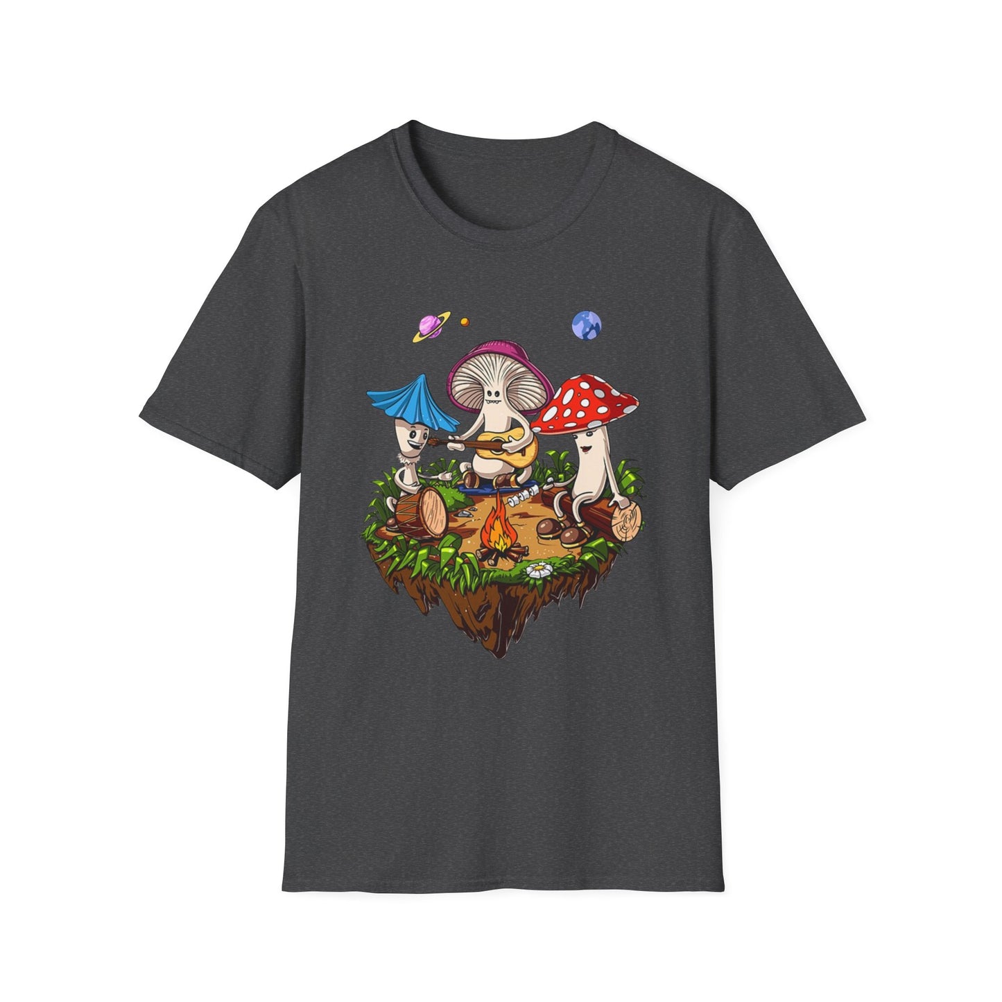 Shrooms around a campfire - Unisex Softstyle T-Shirt