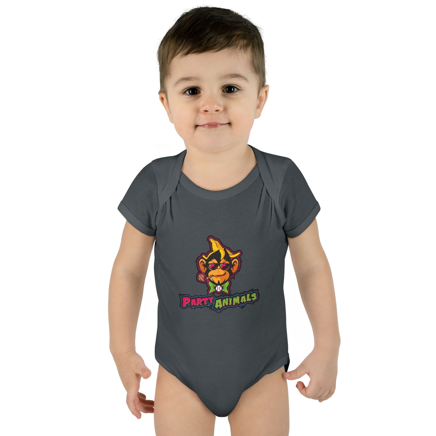 Onesie - Banana Ball League Team Party Animals Infant Baby Rib Bodysuit