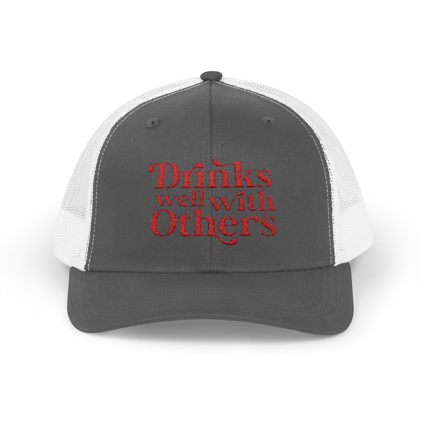 Humorous Snapback Trucker Cap - Perfect for Parties, Gatherings, and Gifts, Drinks Well with Others, Fun Hat, Funny Gift Idea, Casual Style