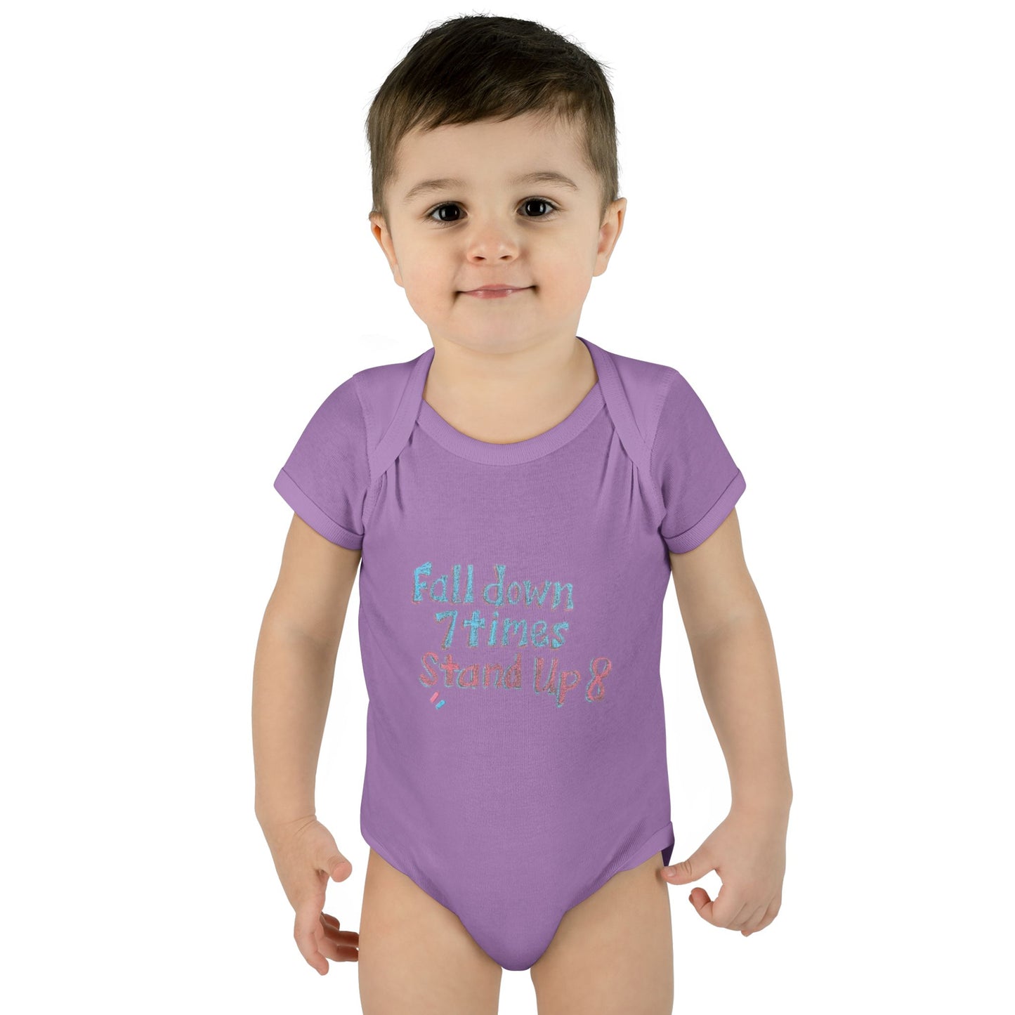 Infant Onesie - Fall Down 7 Times Stand Up 8 Bodysuit for Babies