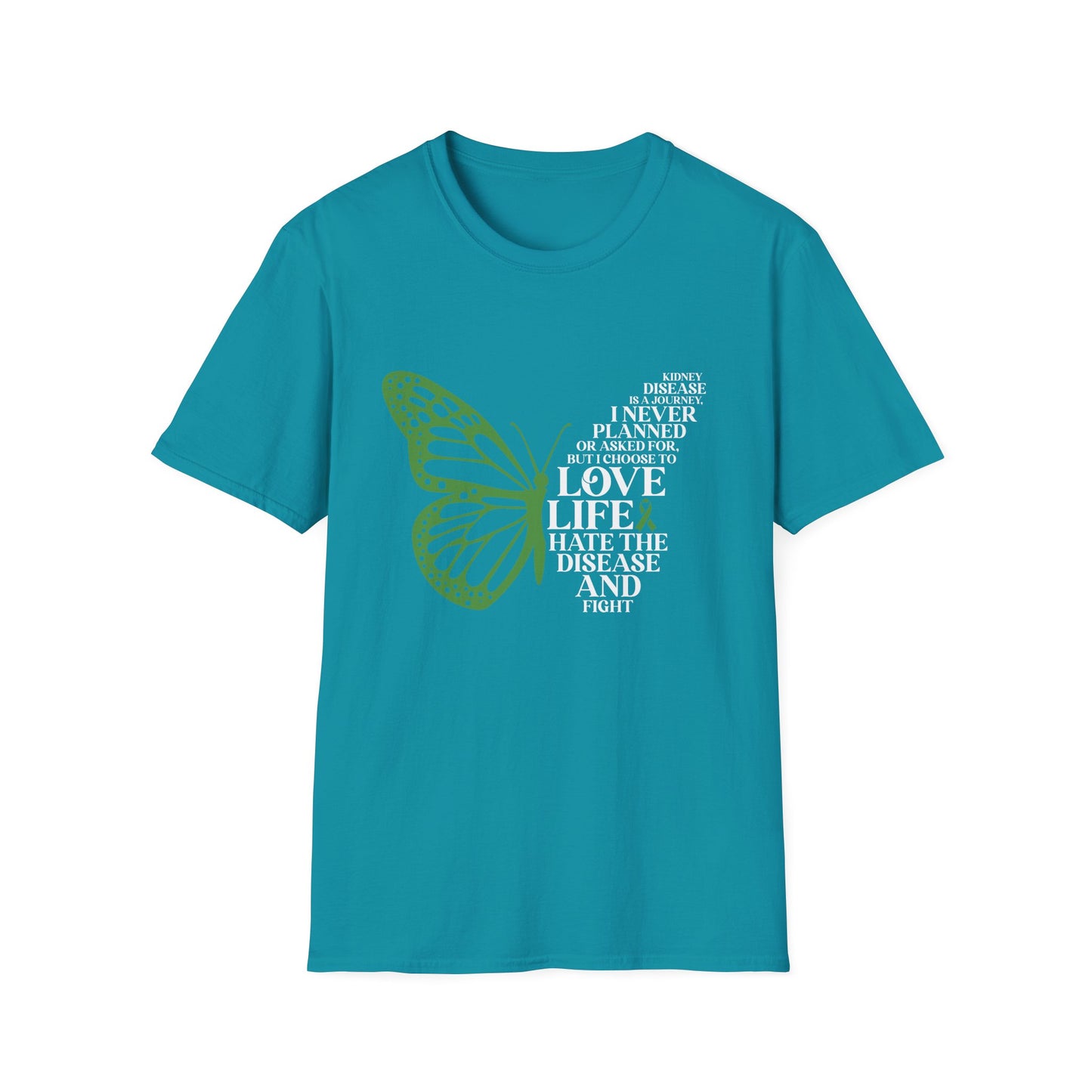 Kidney Disease Awareness White Lettering T-Shirt