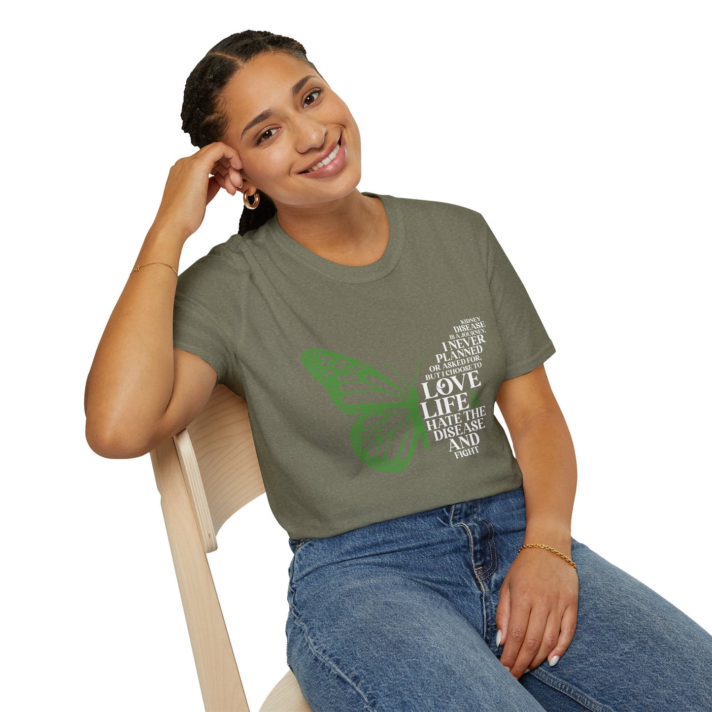 Kidney Disease Awareness White Lettering T-Shirt