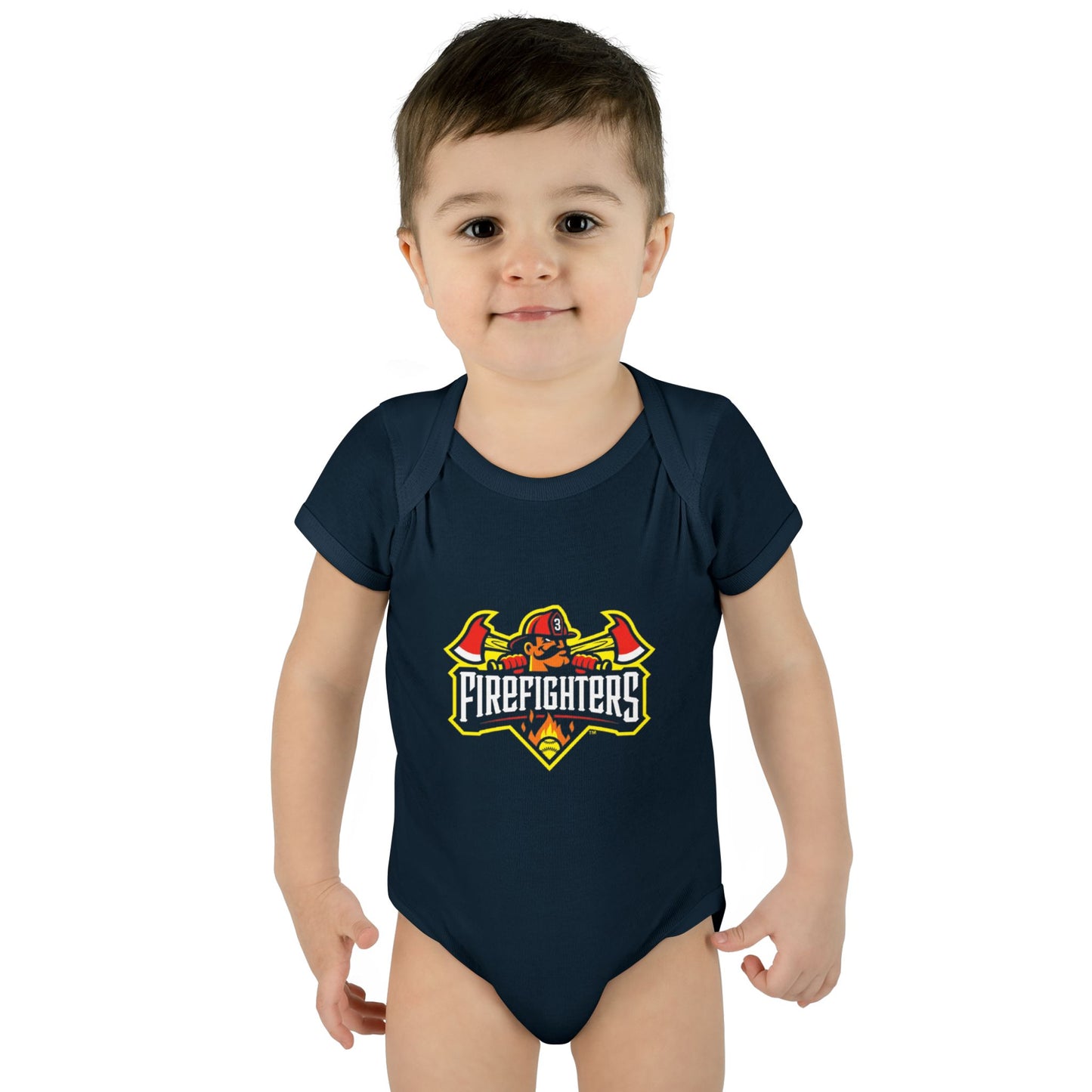 Baby Onesie - Banana Ball League Team Firefighters Design