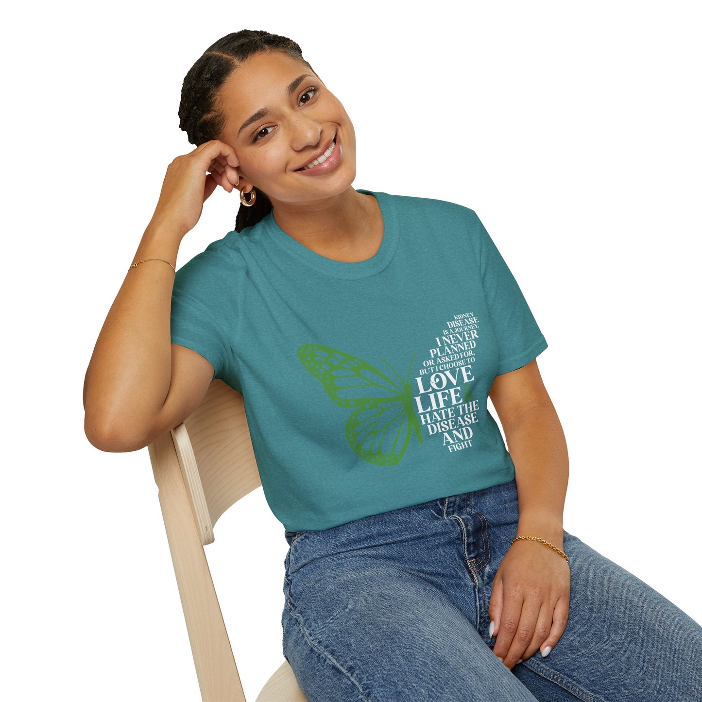 Kidney Disease Awareness White Lettering T-Shirt