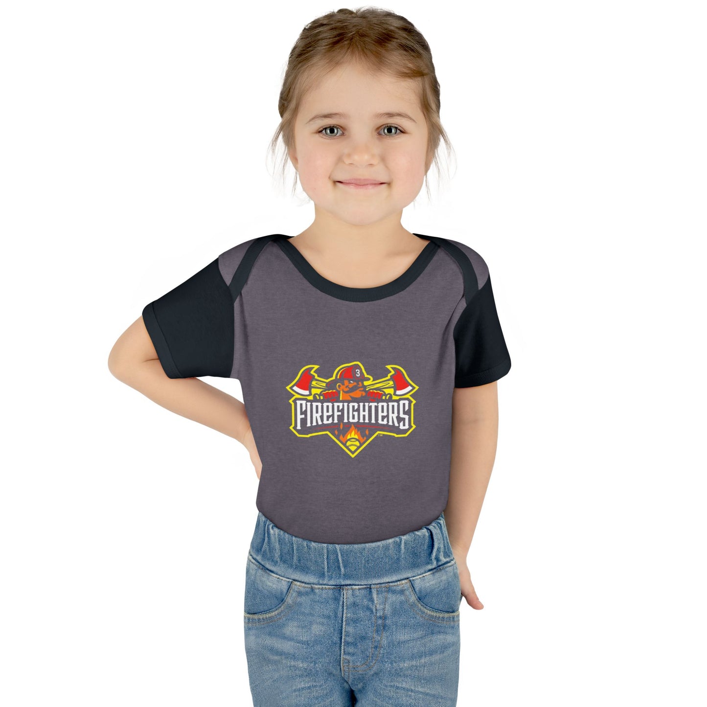 Baby Onesie - Banana Ball League Team Firefighters Design