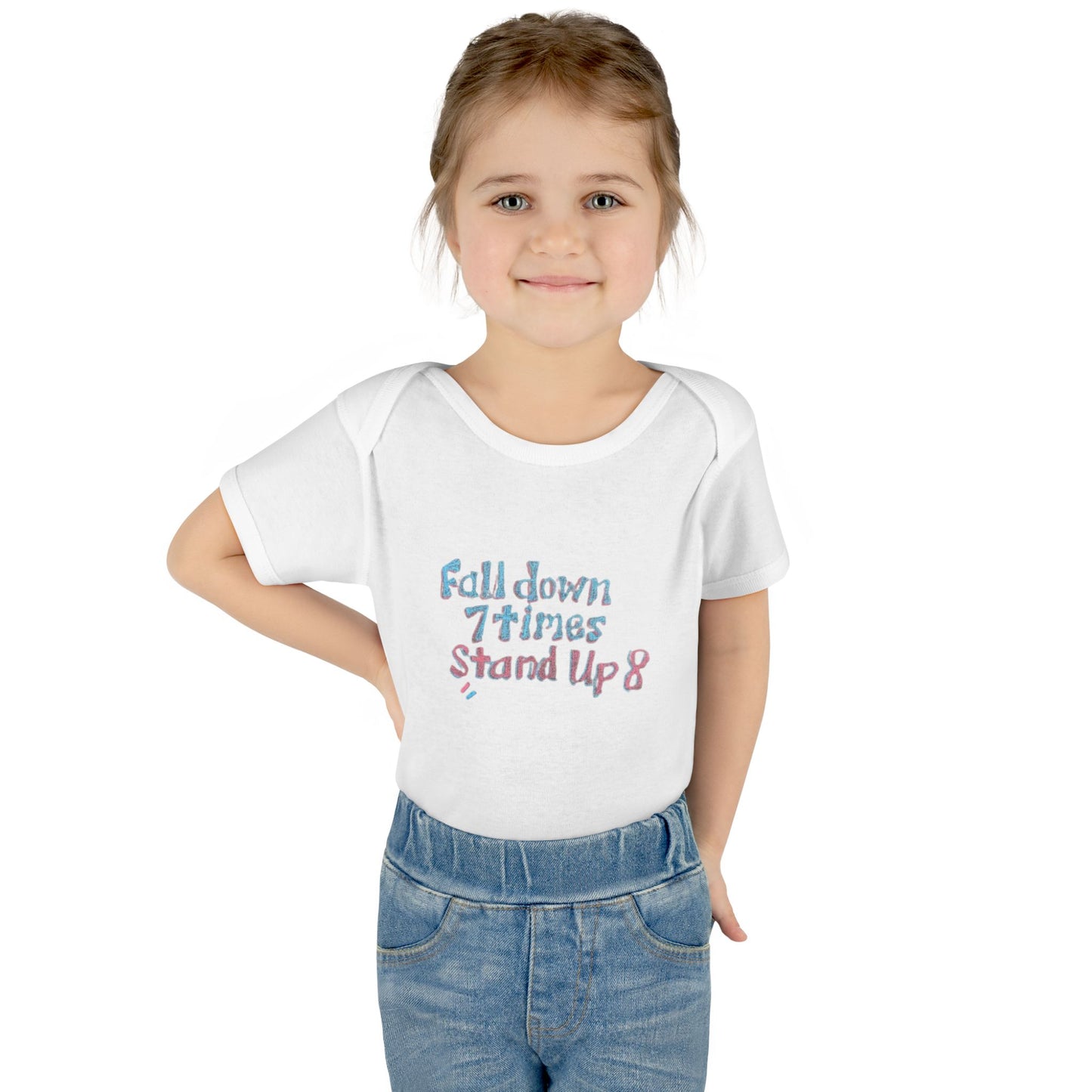 Infant Onesie - Fall Down 7 Times Stand Up 8 Bodysuit for Babies