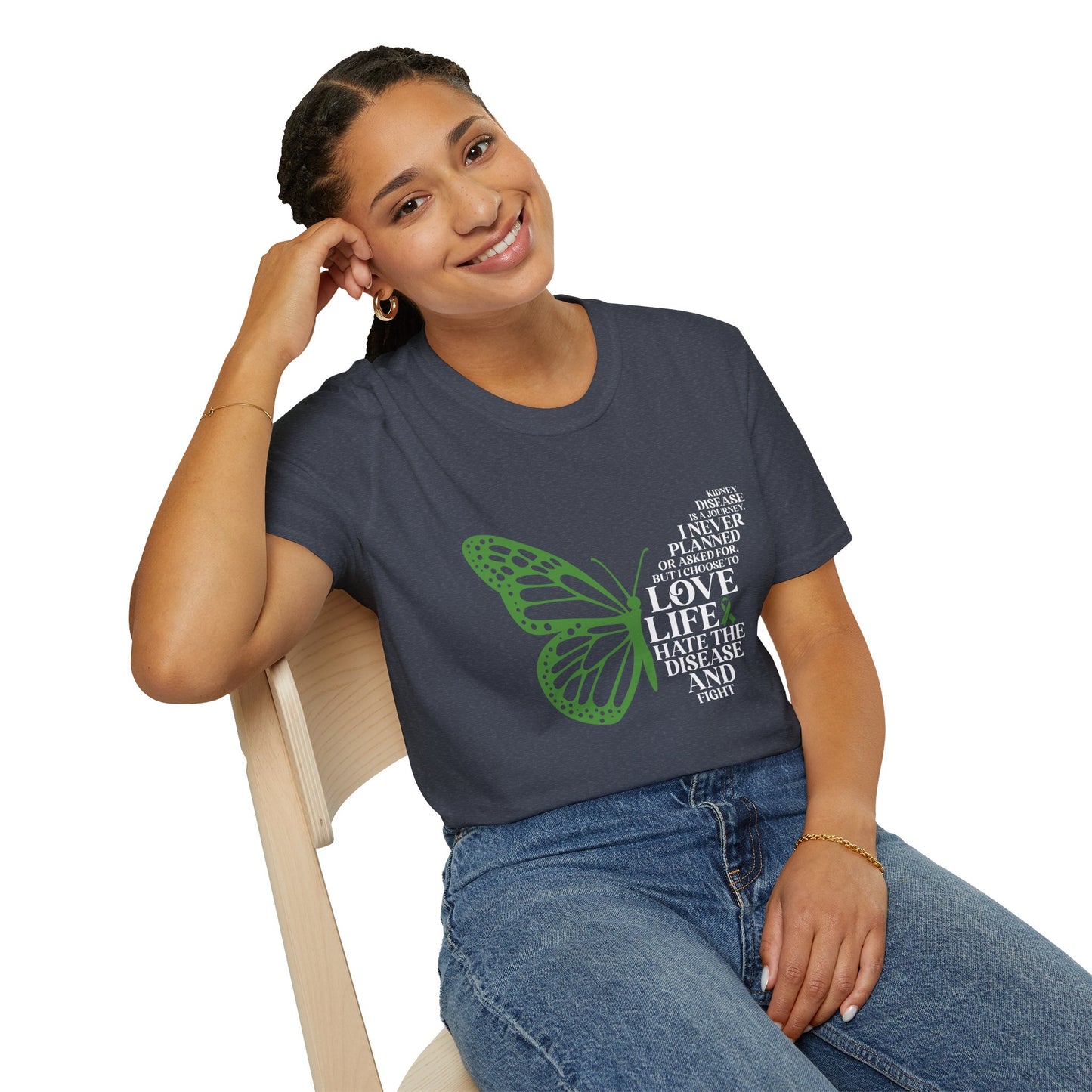 Kidney Disease Awareness White Lettering T-Shirt