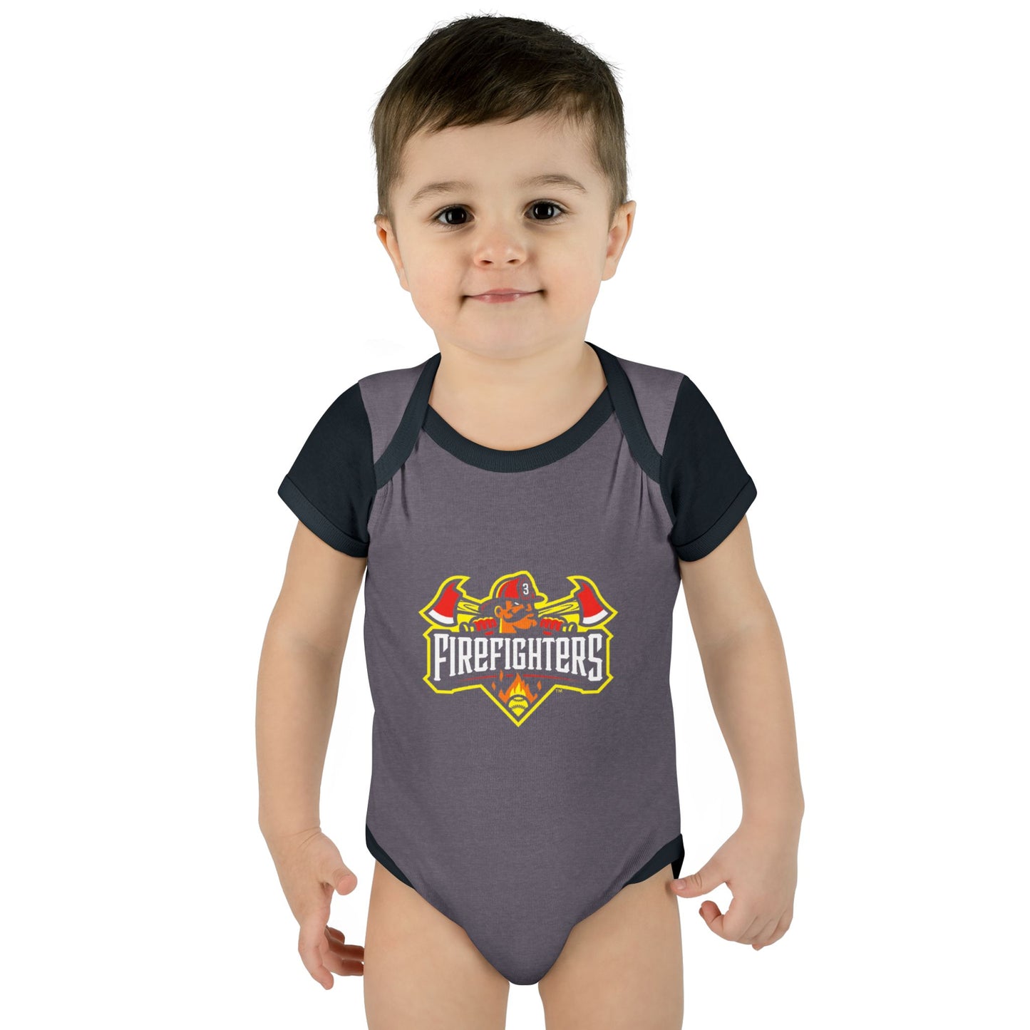 Baby Onesie - Banana Ball League Team Firefighters Design