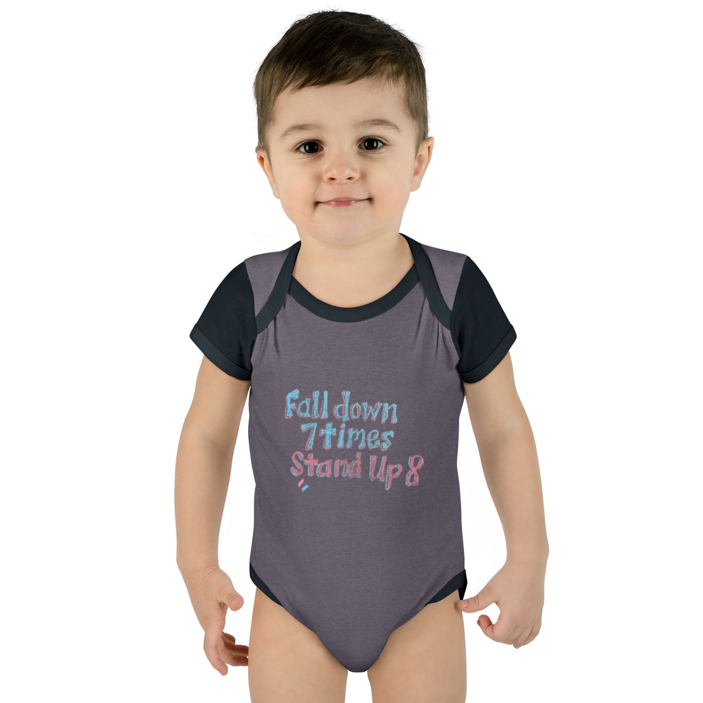 Infant Onesie - Fall Down 7 Times Stand Up 8 Bodysuit for Babies