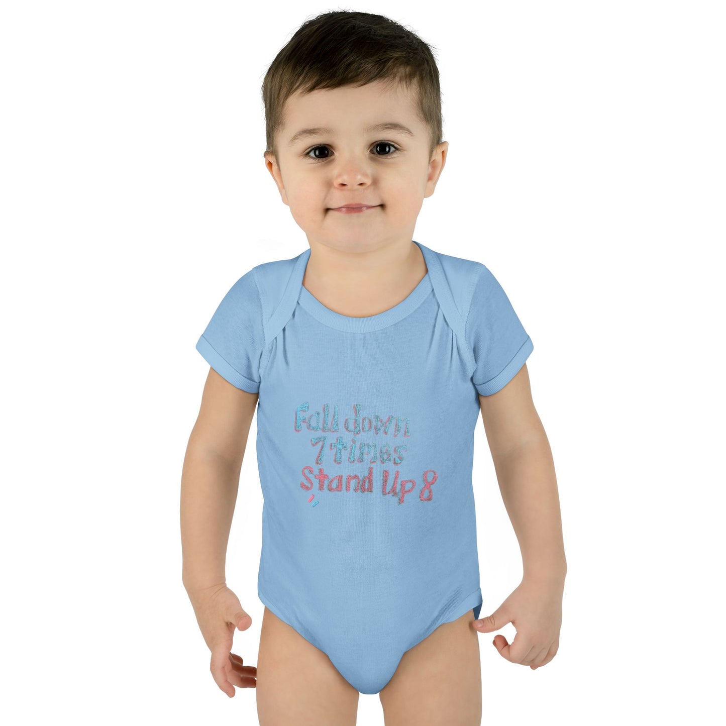 Infant Onesie - Fall Down 7 Times Stand Up 8 Bodysuit for Babies