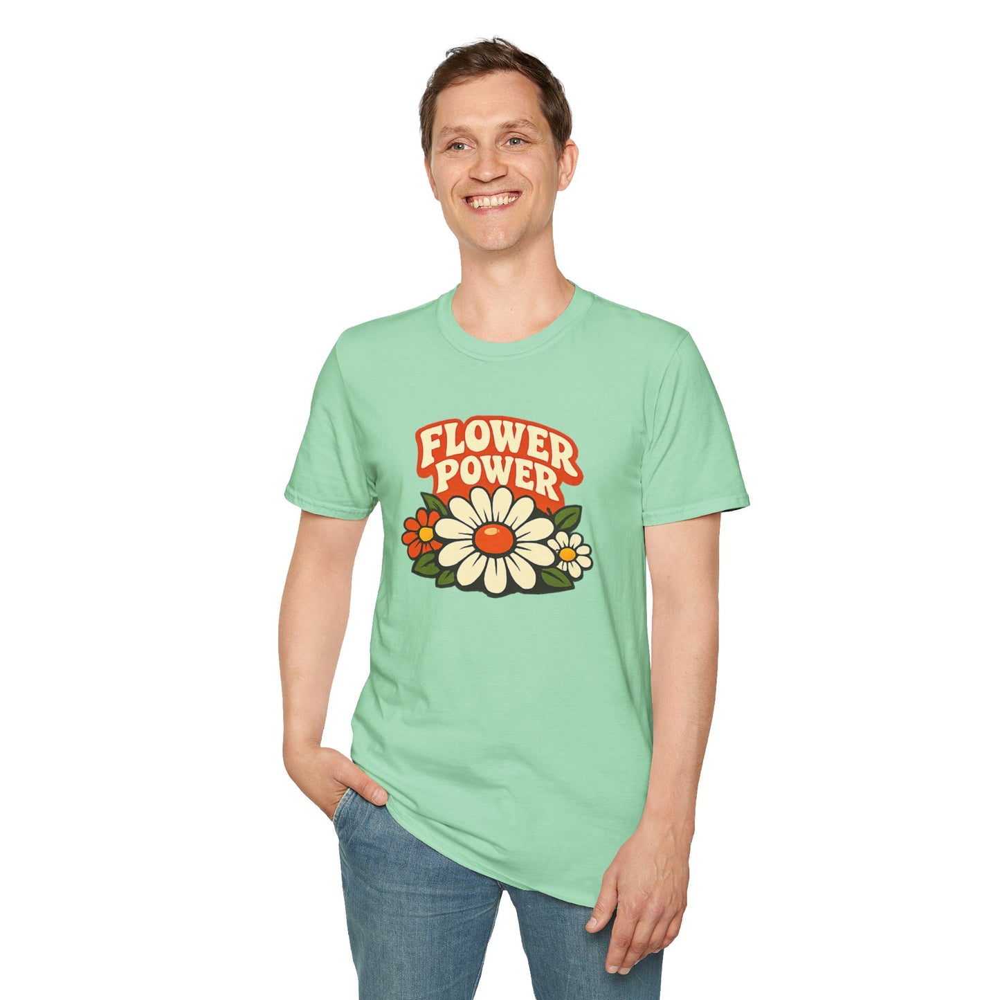 Retro Flower Power Graphic T-Shirt — Vintage 60s Floral Vibe