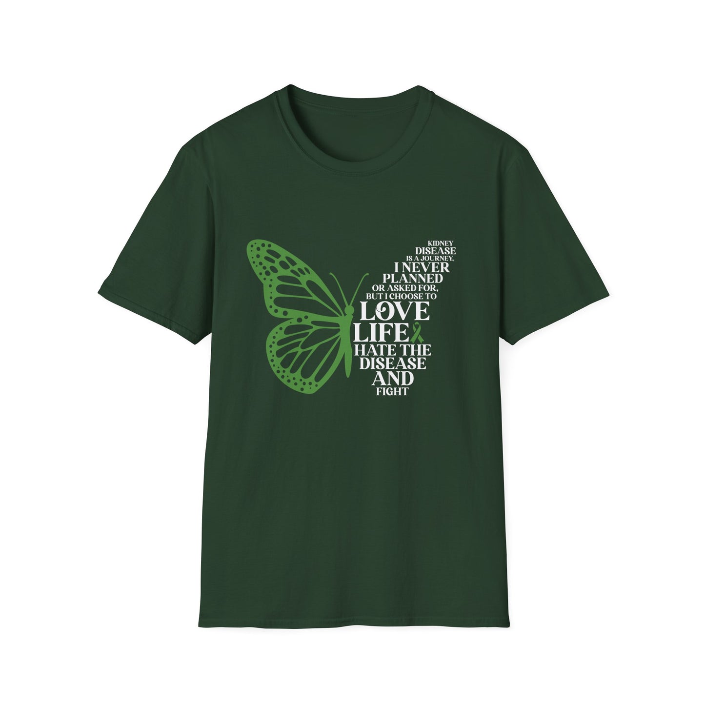 Kidney Disease Awareness White Lettering T-Shirt
