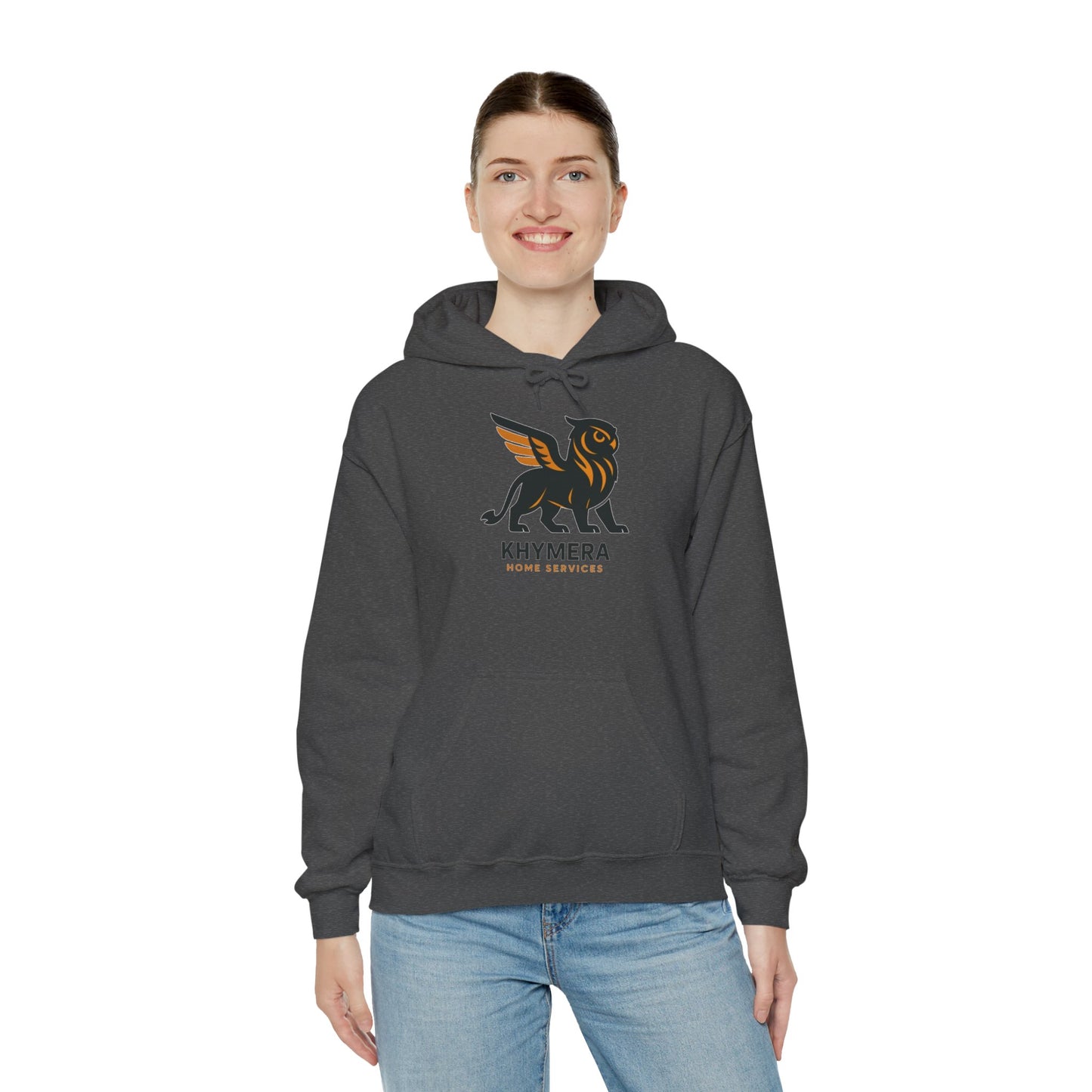 Khymera Home Services Dragon Hoodie, Cozy Unisex Hooded Sweatshirt, Gift for Homeowners, Dragon Lover Apparel, Cool Casual Wear