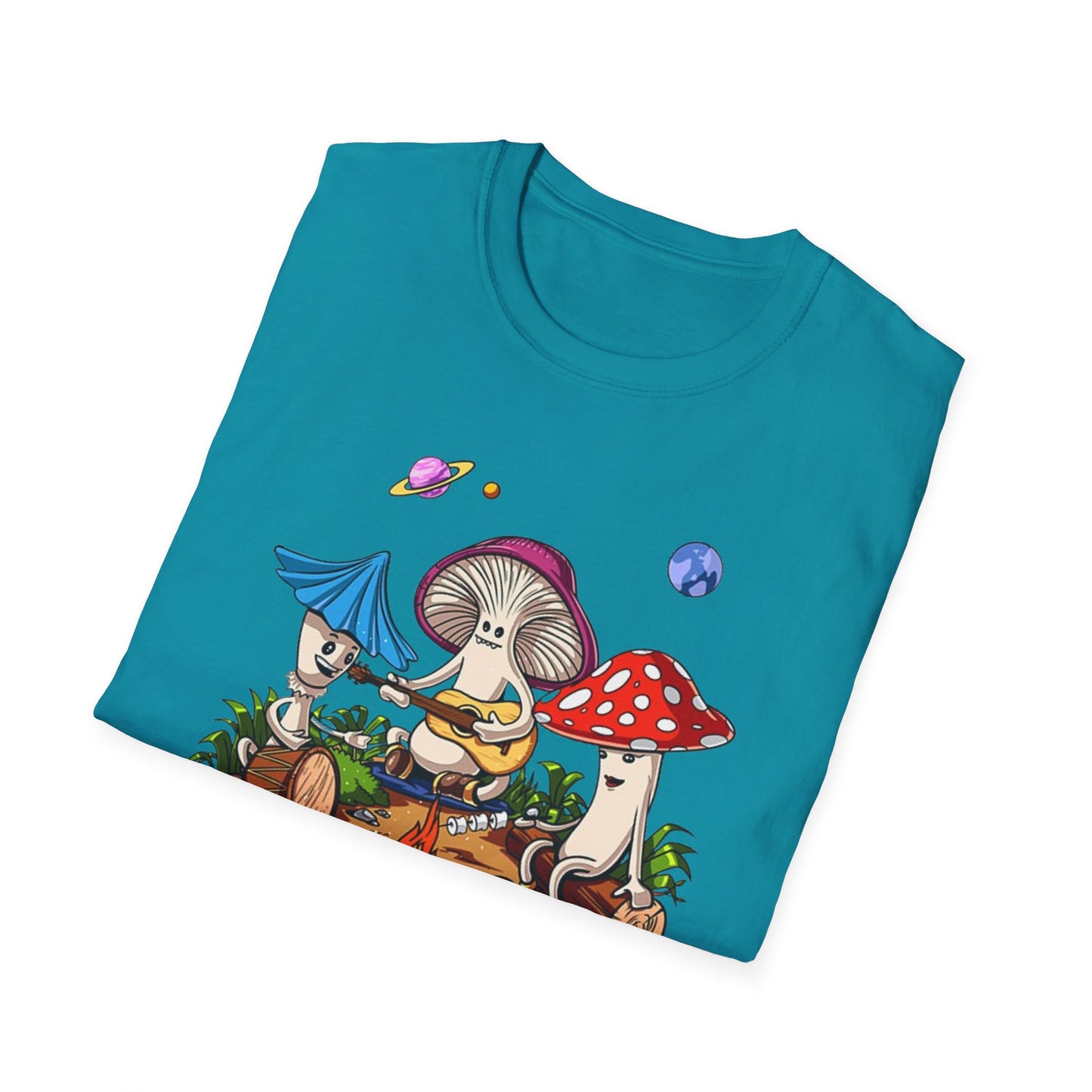 Shrooms around a campfire - Unisex Softstyle T-Shirt