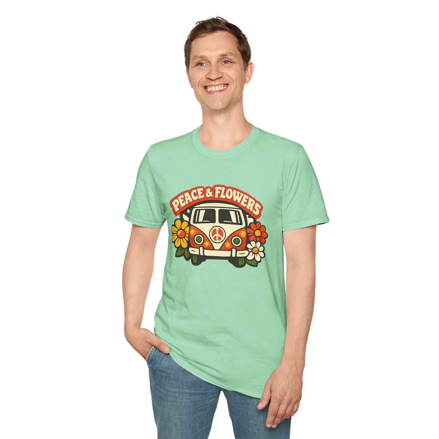 Hippie Van Peace & Flowers T-Shirt