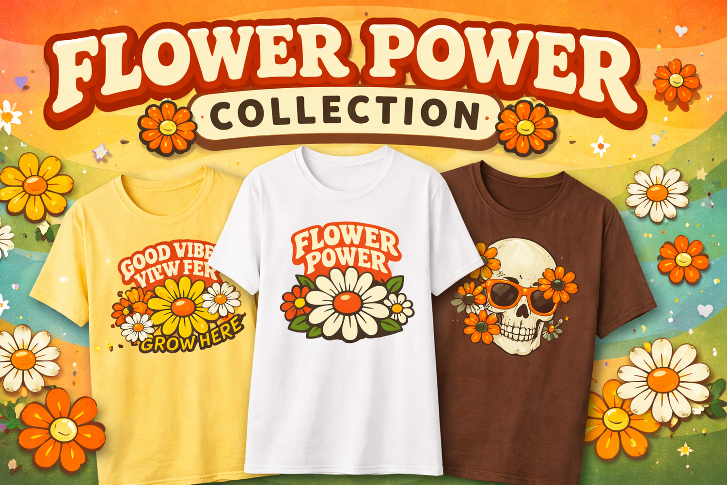 Good Vibes Flower Power Tees