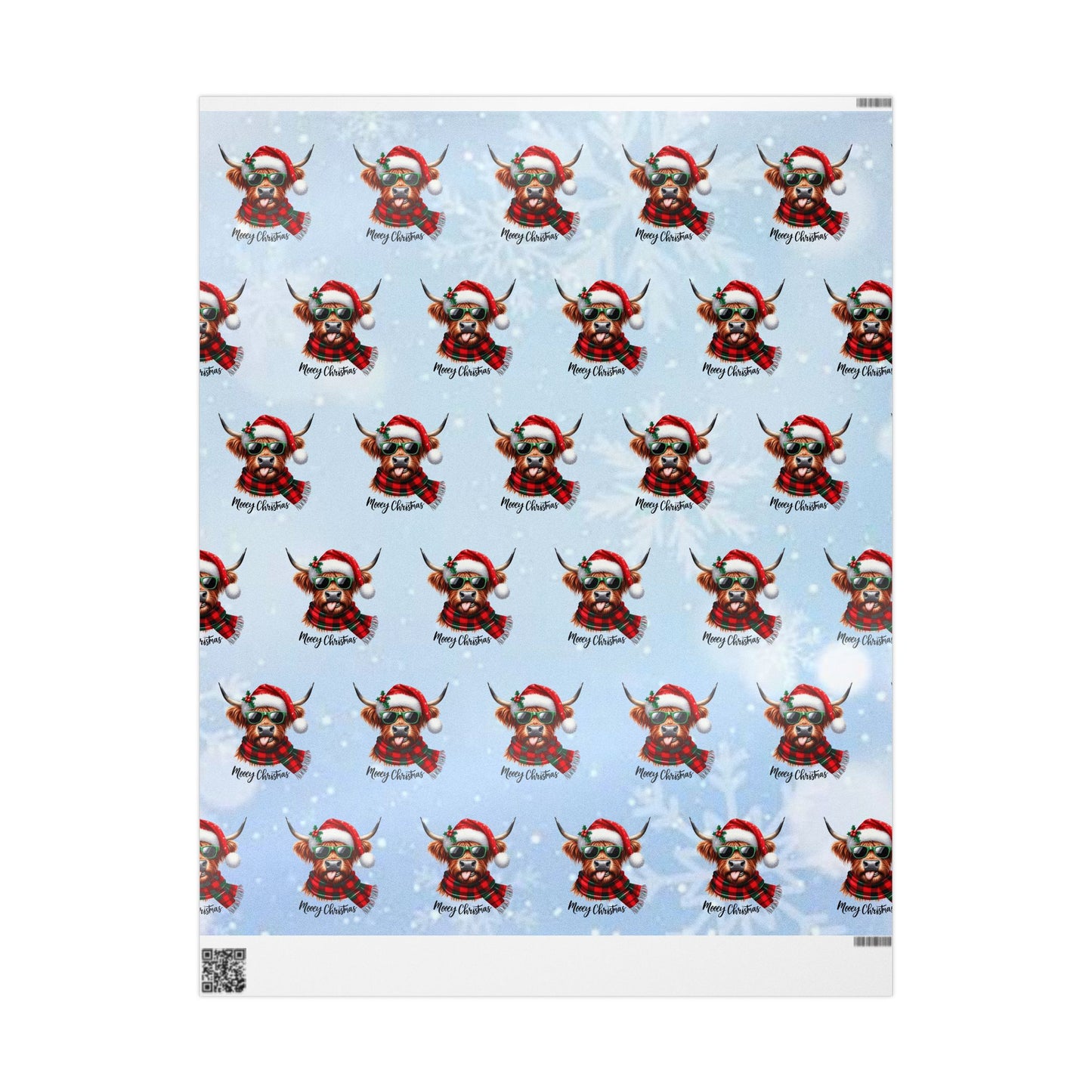 Mooey Christmas Highland Cow Wrapping Paper