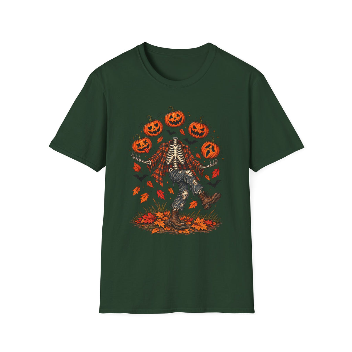 Headless Harvest – Juggling Pumpkins Halloween Tee 🎃💀