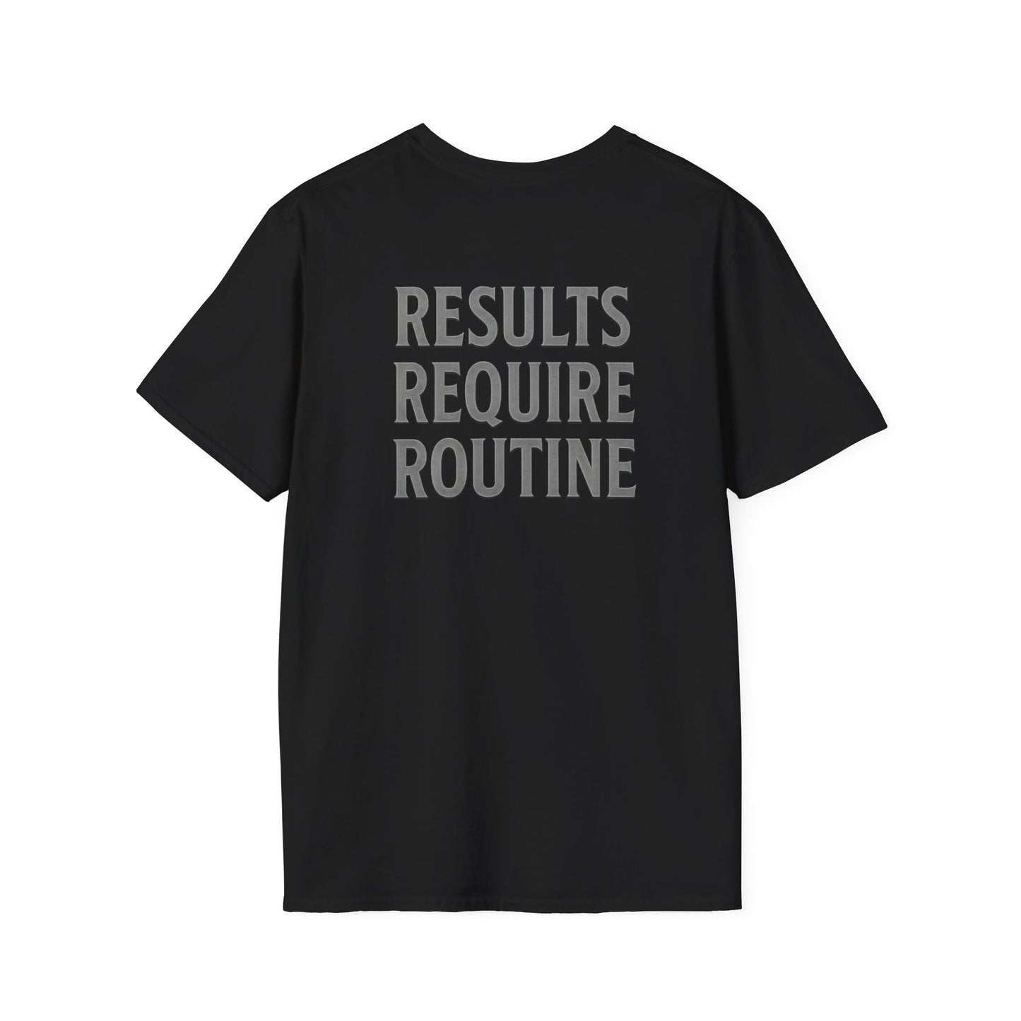 Results Require Routine T-Shirt — Motivational Gym & Fitness Tee
