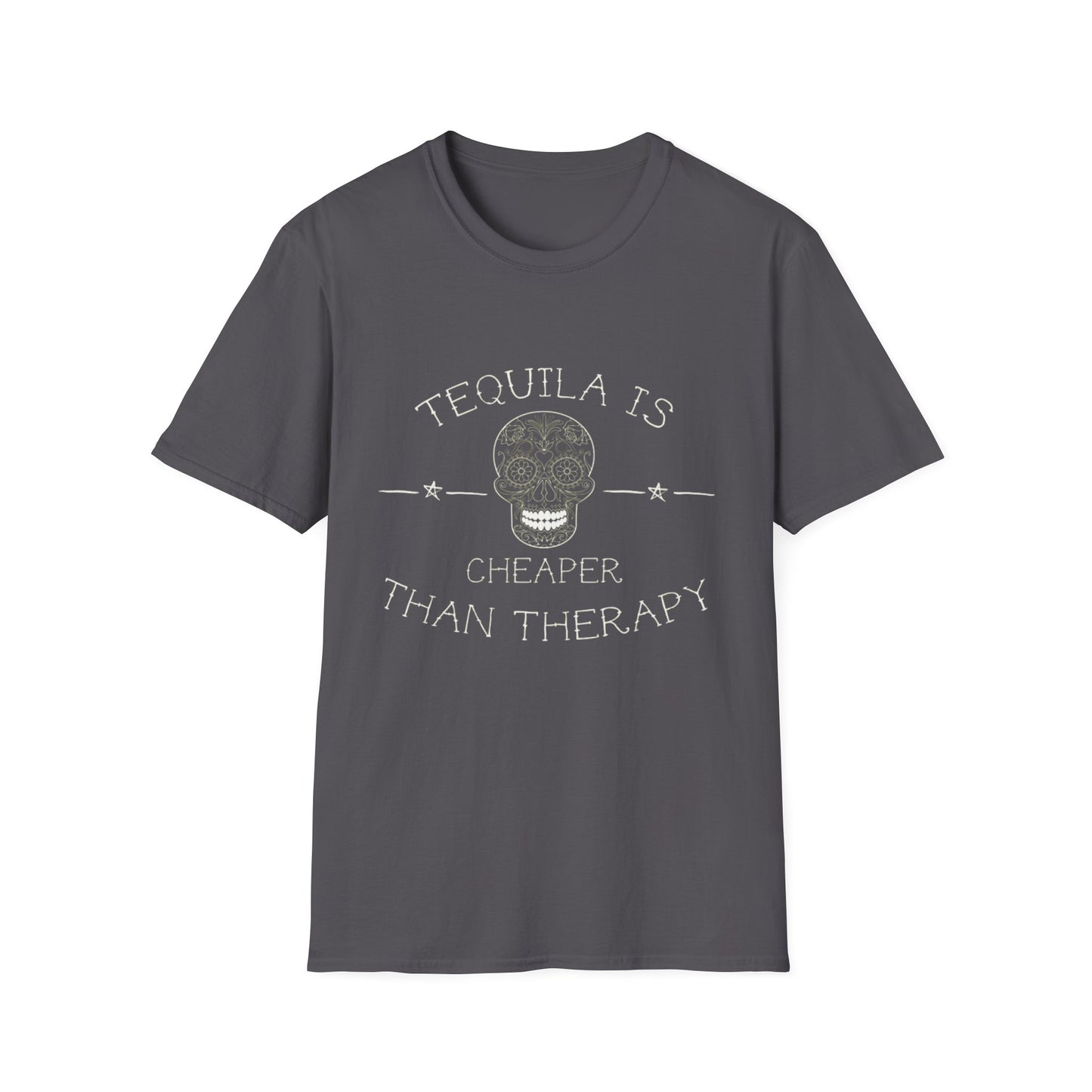 Tequila Is Cheaper Than Therapy T-Shirt | Casual Unisex Tee for Fun Occasions, Gifts for Friends, Party Wear, Summer Style