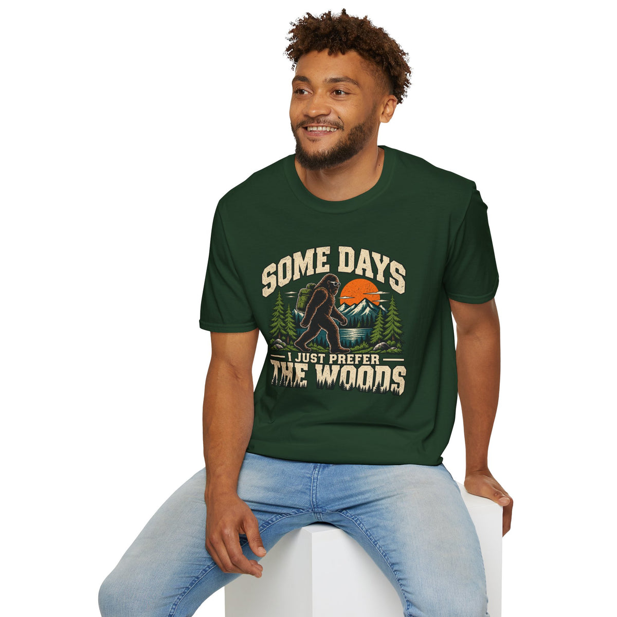 Some Days I Just Prefer the Woods – Bigfoot Outdoor Graphic Tee