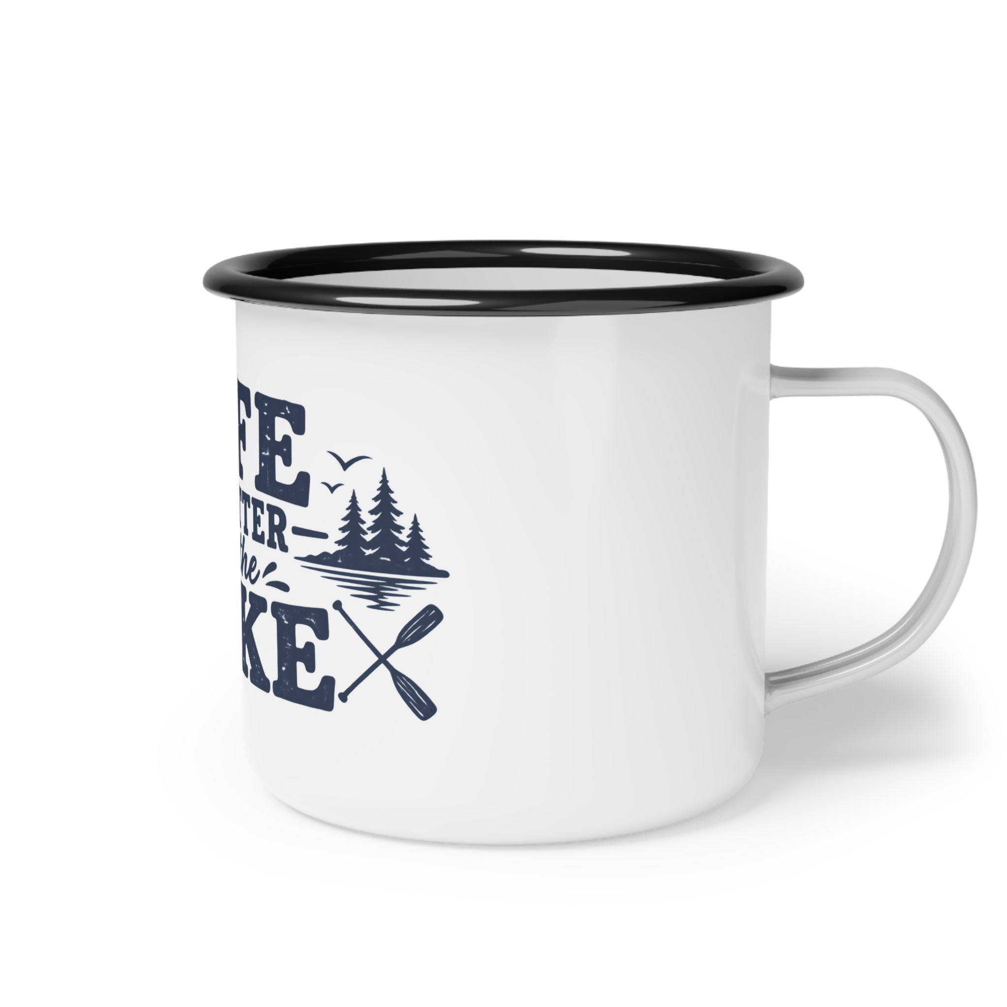 Life Is Better at the Lake Enamel Camping Mug 🏕️🌊