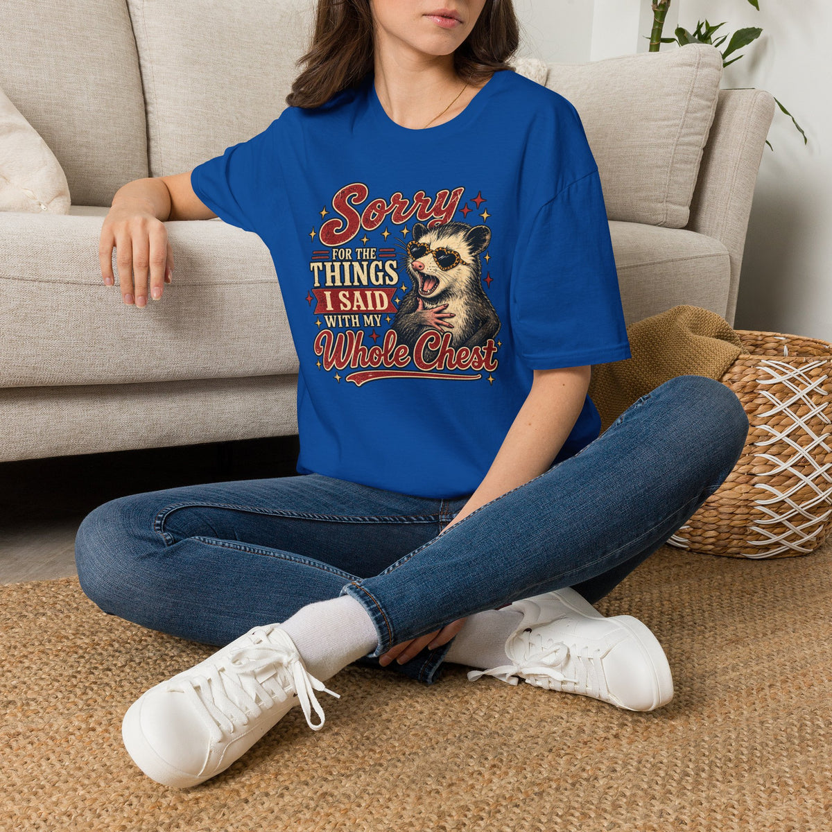 Sorry for the Things I Said With My Whole Chest – Funny Opossum Tee