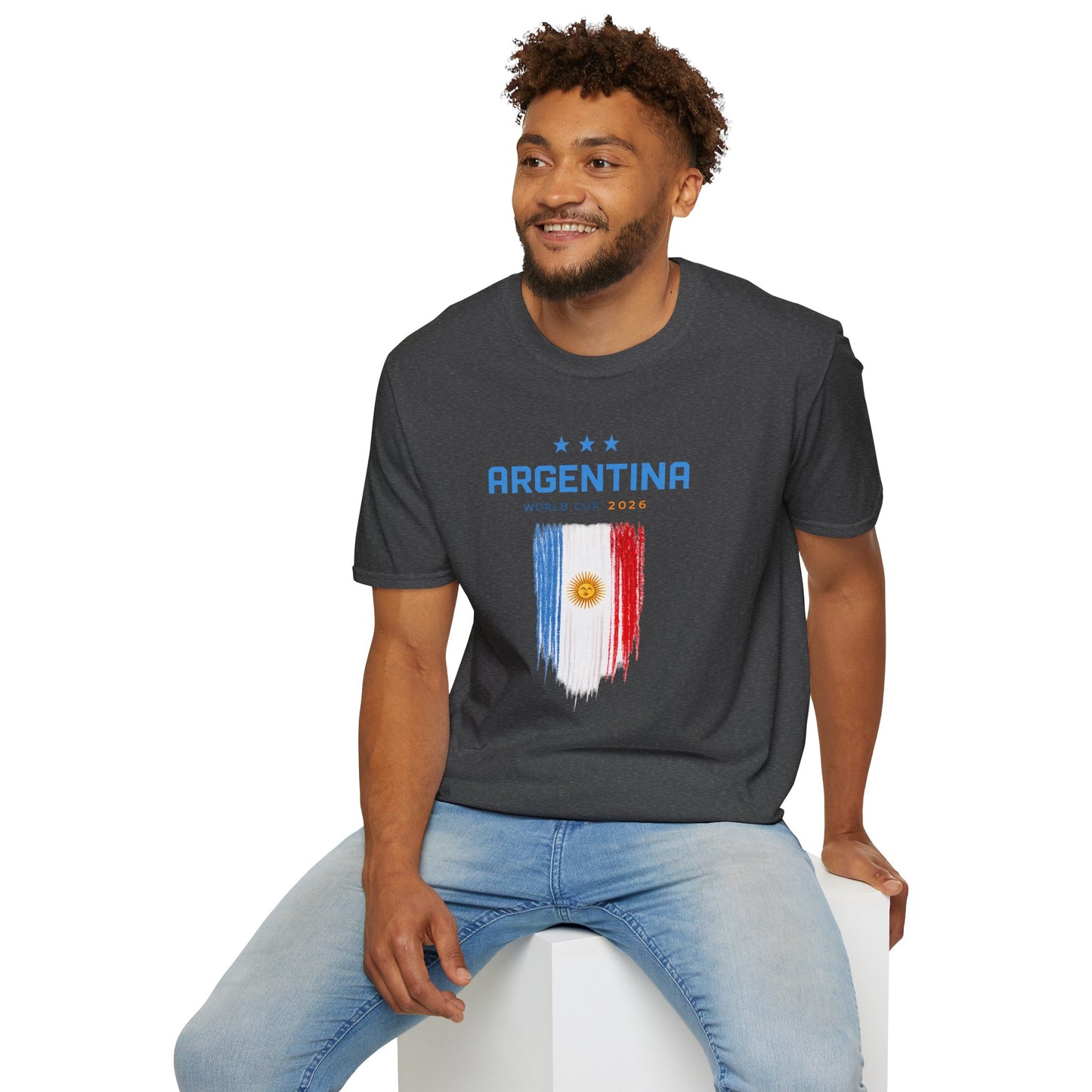 Argentina World Cup T-Shirt – Distressed Flag & Crest Soccer Tee