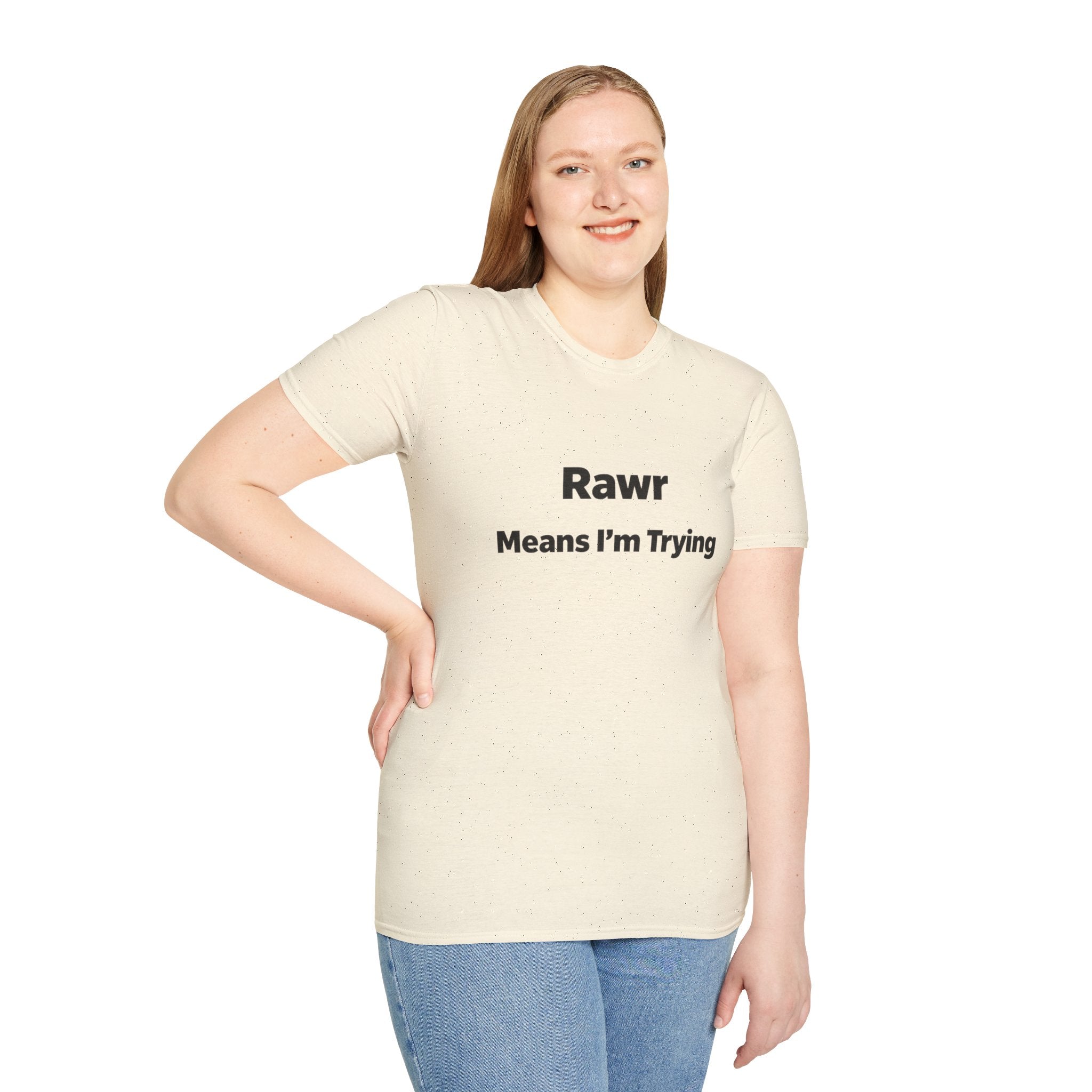 "Rawr Means I’m Trying" T-Shirt — Cute Funny Graphic Tee