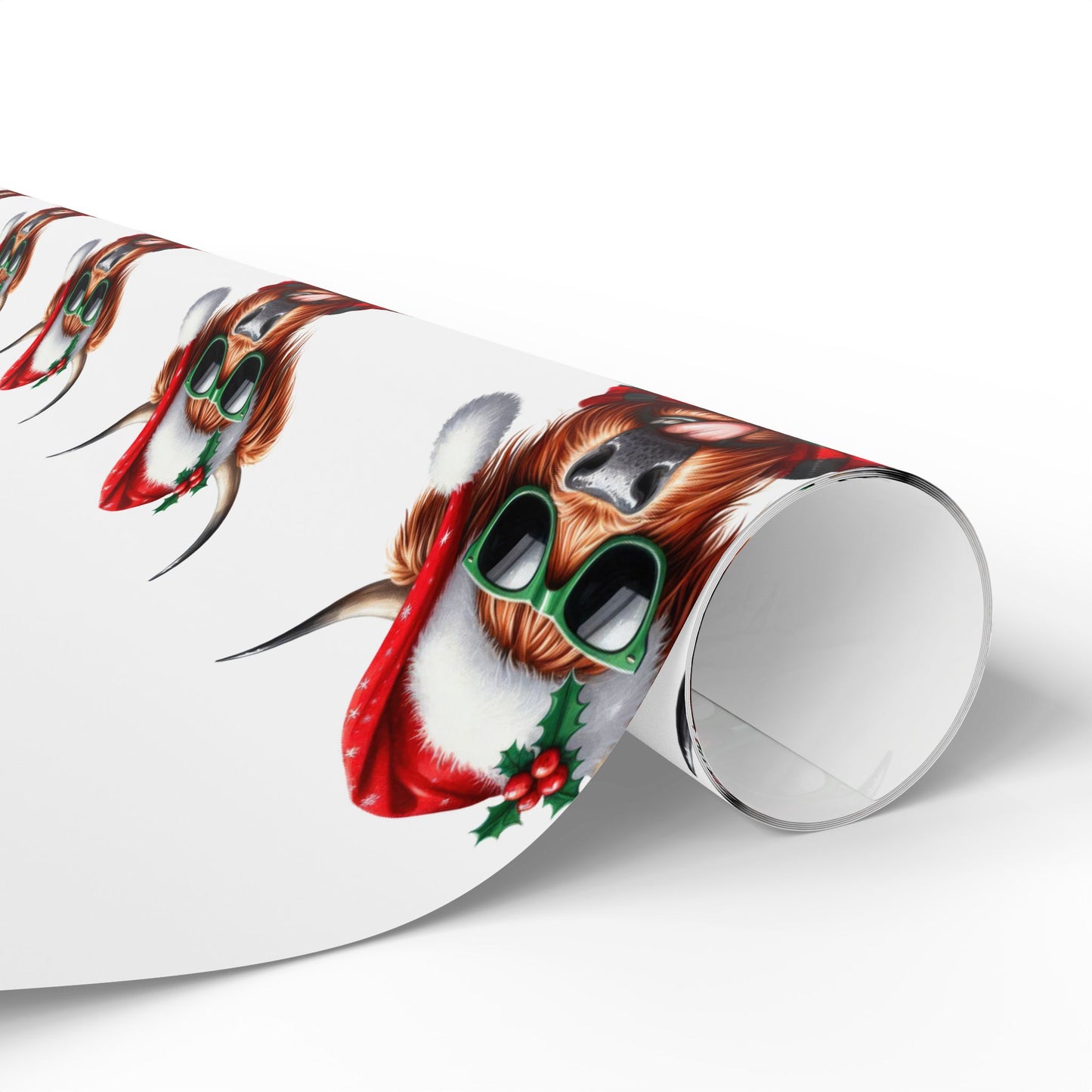 Mooey Christmas Highland Cow Wrapping Paper