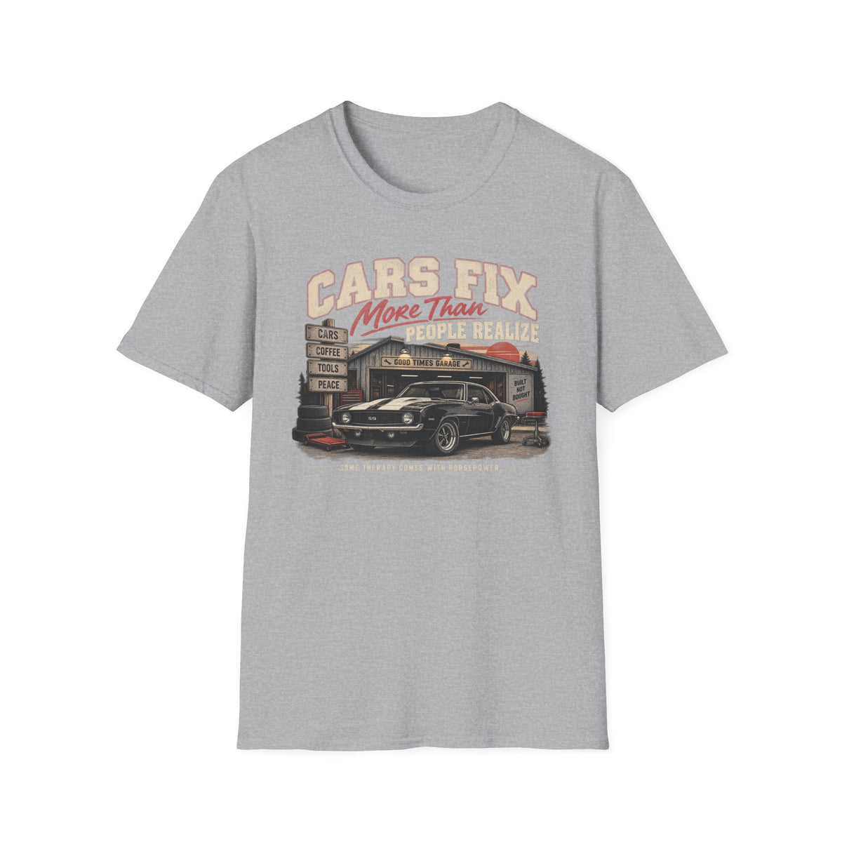 Cars Fix More Than People Realize – Vintage Muscle Car Graphic Tee