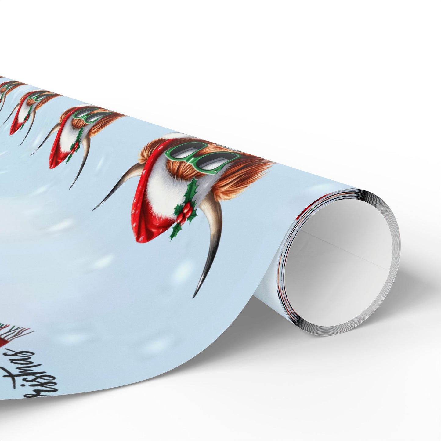 Mooey Christmas Highland Cow Wrapping Paper