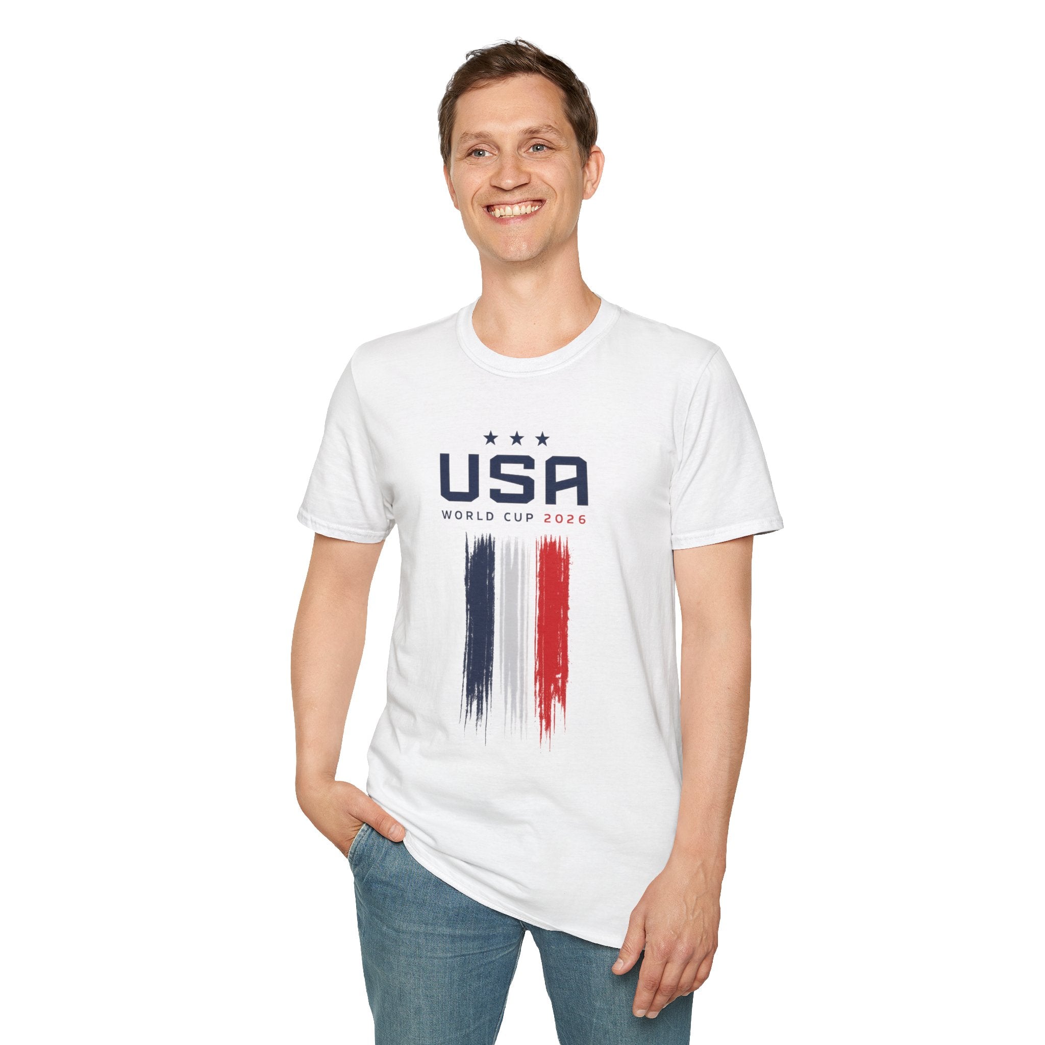 USA World Cup 2026 T-Shirt — Patriotic Red White Blue Soccer Fan Tee