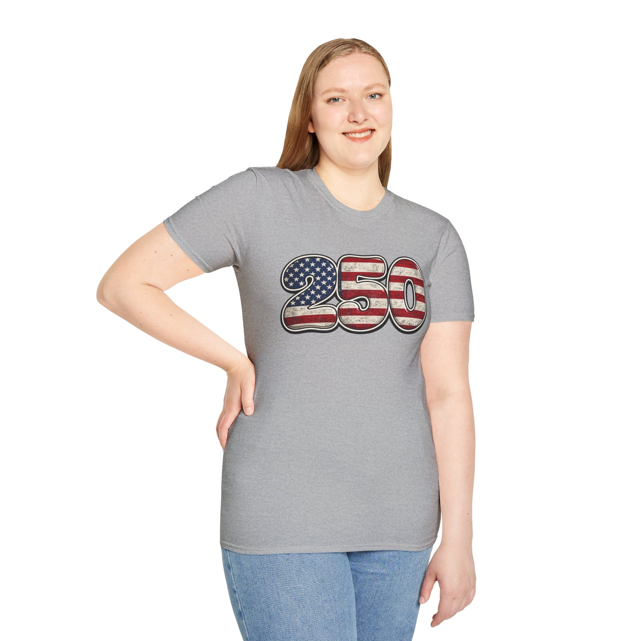 250 USA Flag T-Shirt — Patriotic Number Graphic Tee