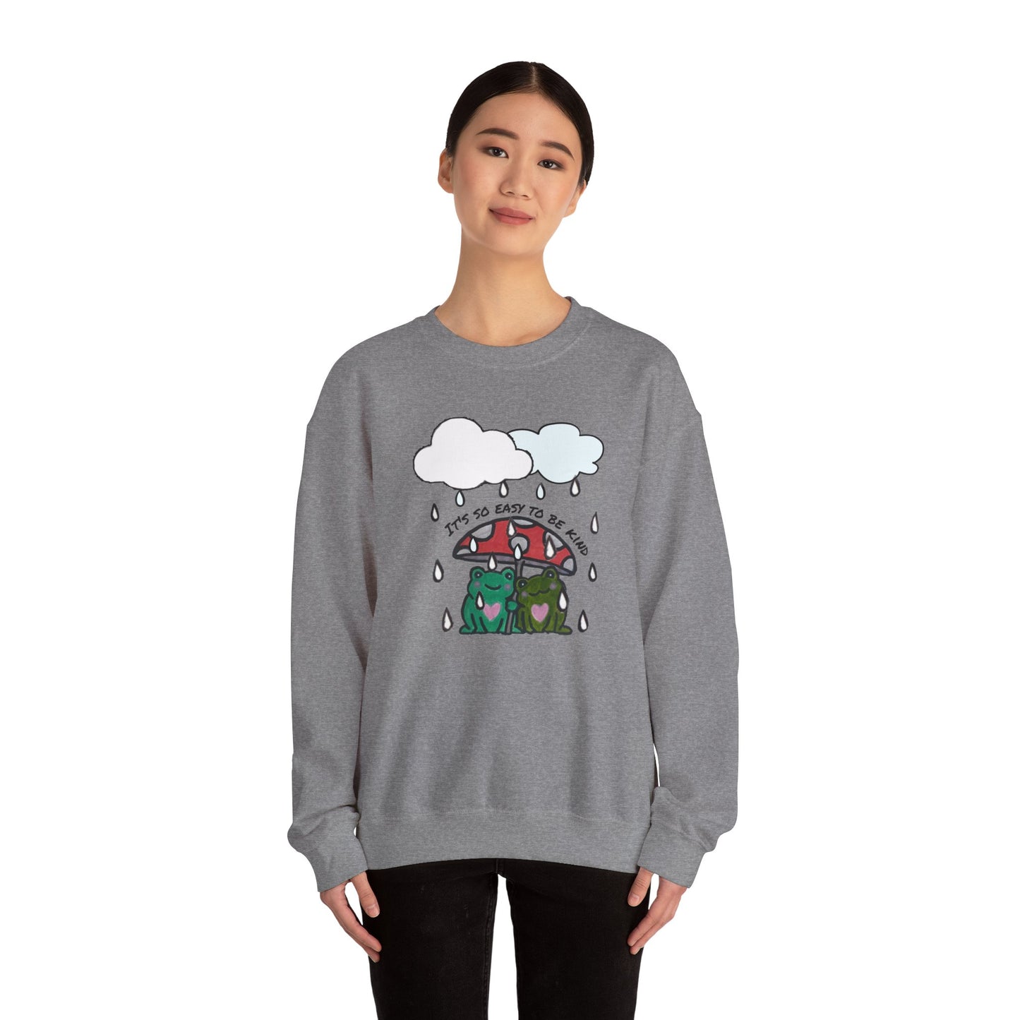 Cute Frogs Kindness Crewneck Sweatshirt - Unisex Heavy Blend
