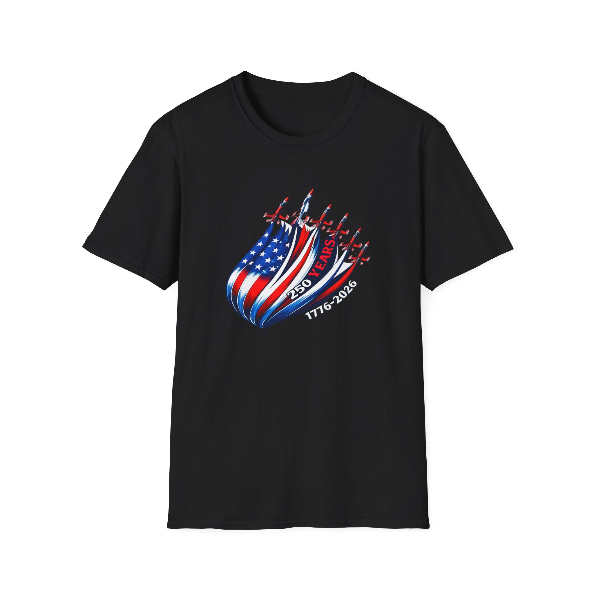 American Flag Jet Squadron T-Shirt — 250 Years USA Patriotic Tee (1776–2026)