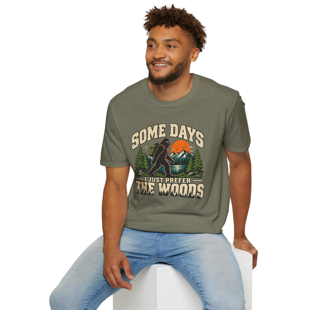 Some Days I Just Prefer the Woods – Bigfoot Outdoor Graphic Tee