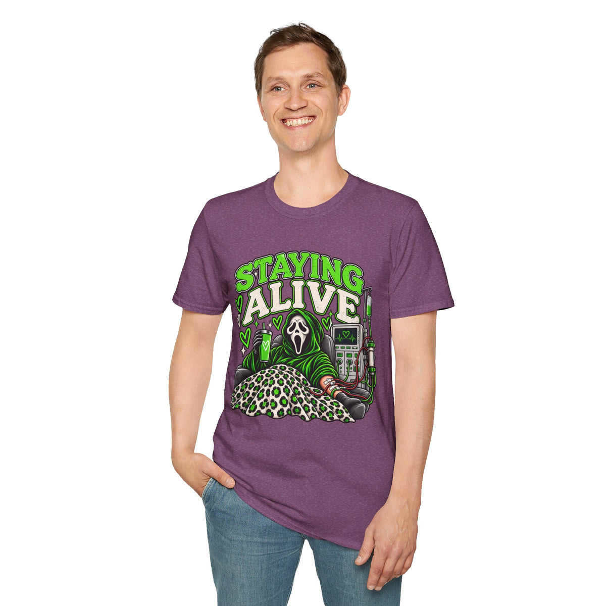 Staying Alive Dialysis Softstyle T-Shirt – Funny Kidney Awareness Tee