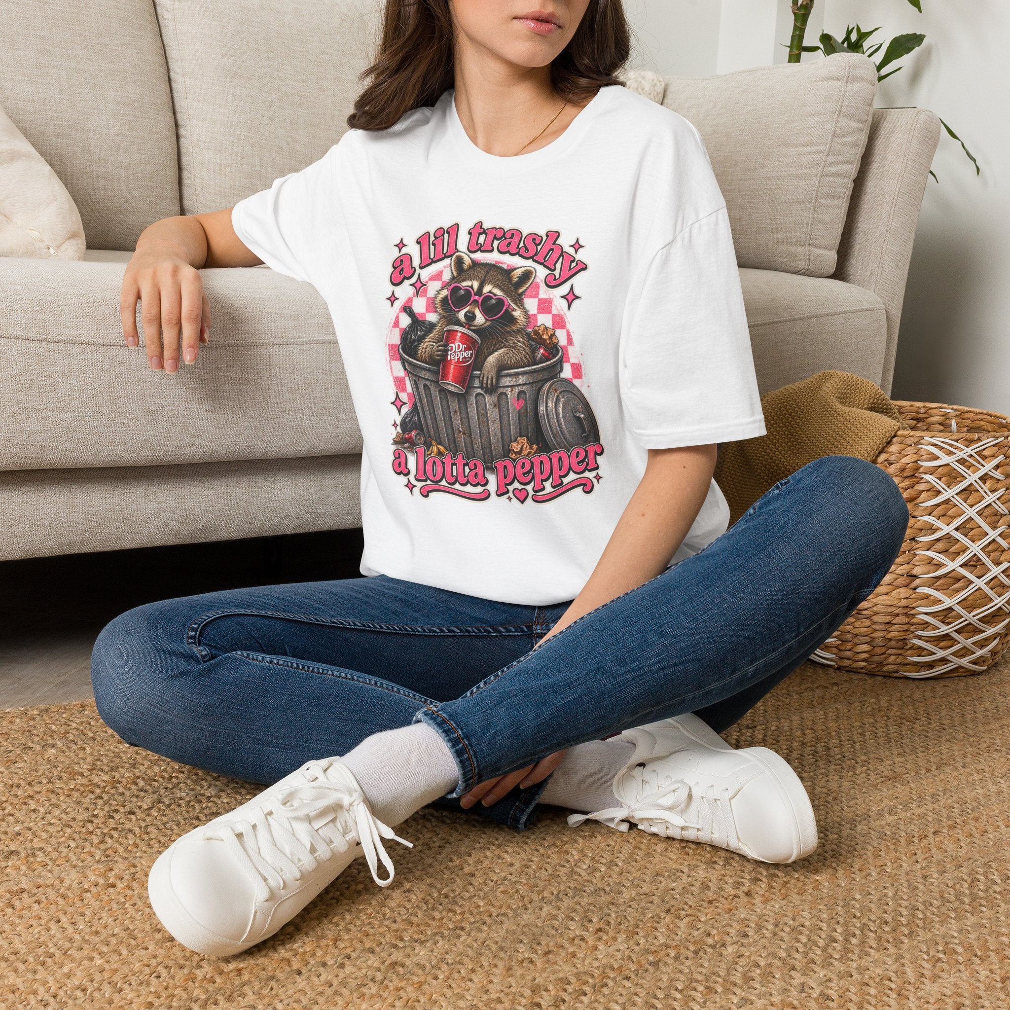 A Lil Trashy, A Lotta Pepper Raccoon Tee 🦝🥤