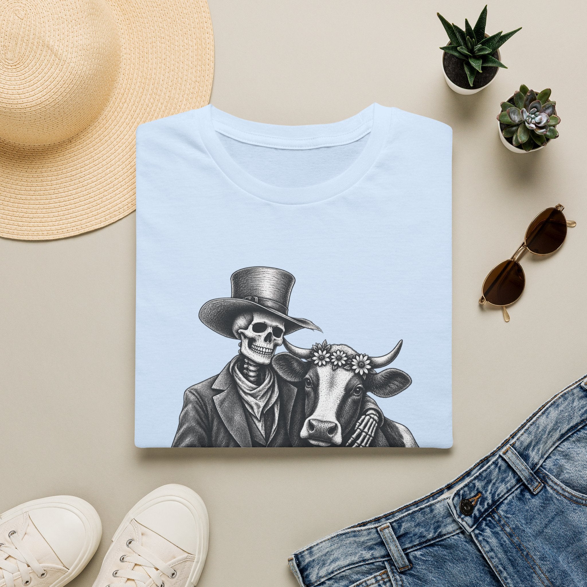 Til Death Do Us Farm – Skeleton & Cow Funny Farm Tee 💀🐄
