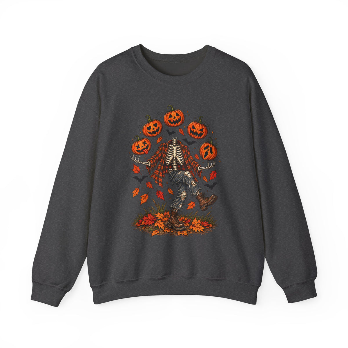 Headless Harvest – Juggling Pumpkins Halloween Sweatshirt 🎃💀