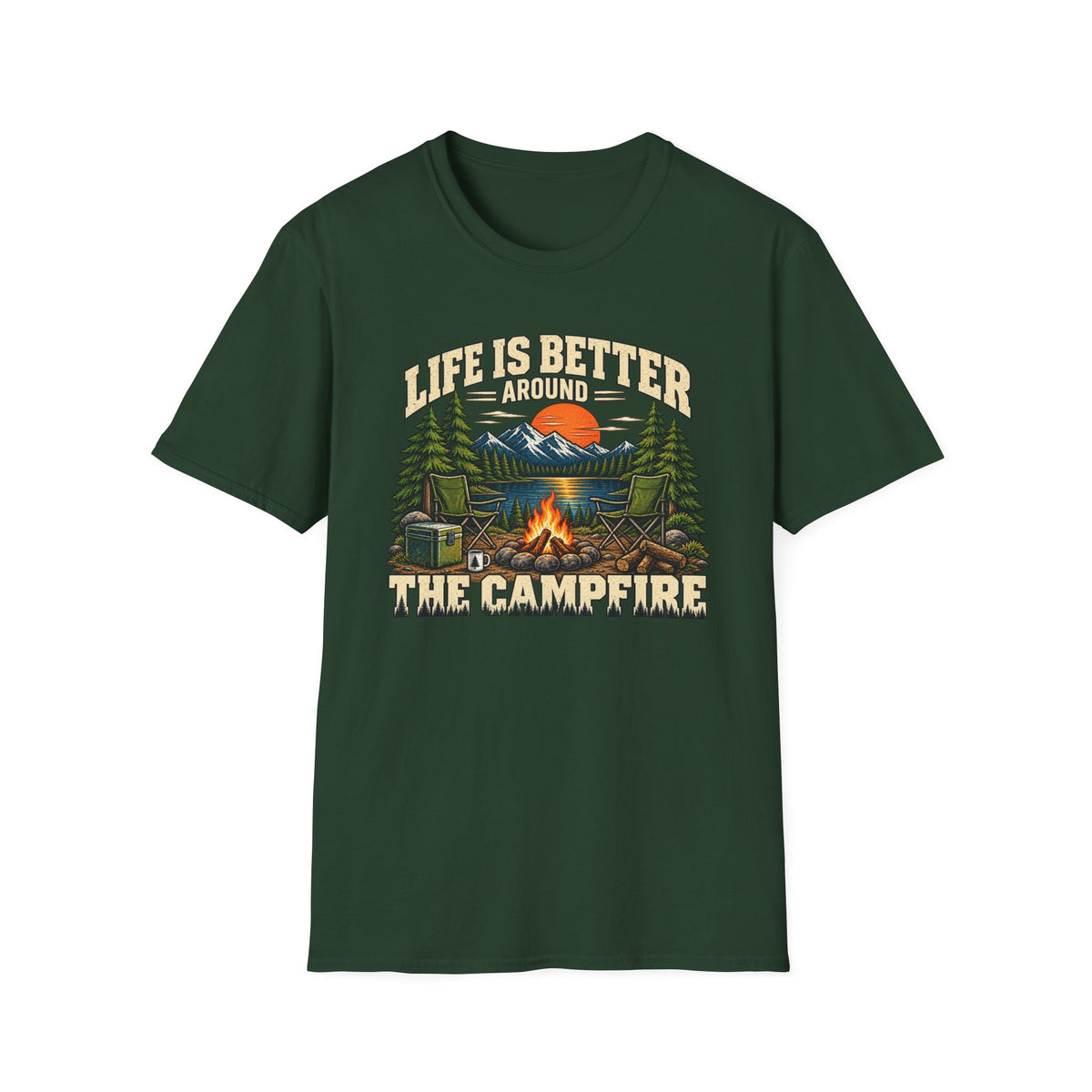 Campfire Therapy – Funny Camping & Outdoors Tee