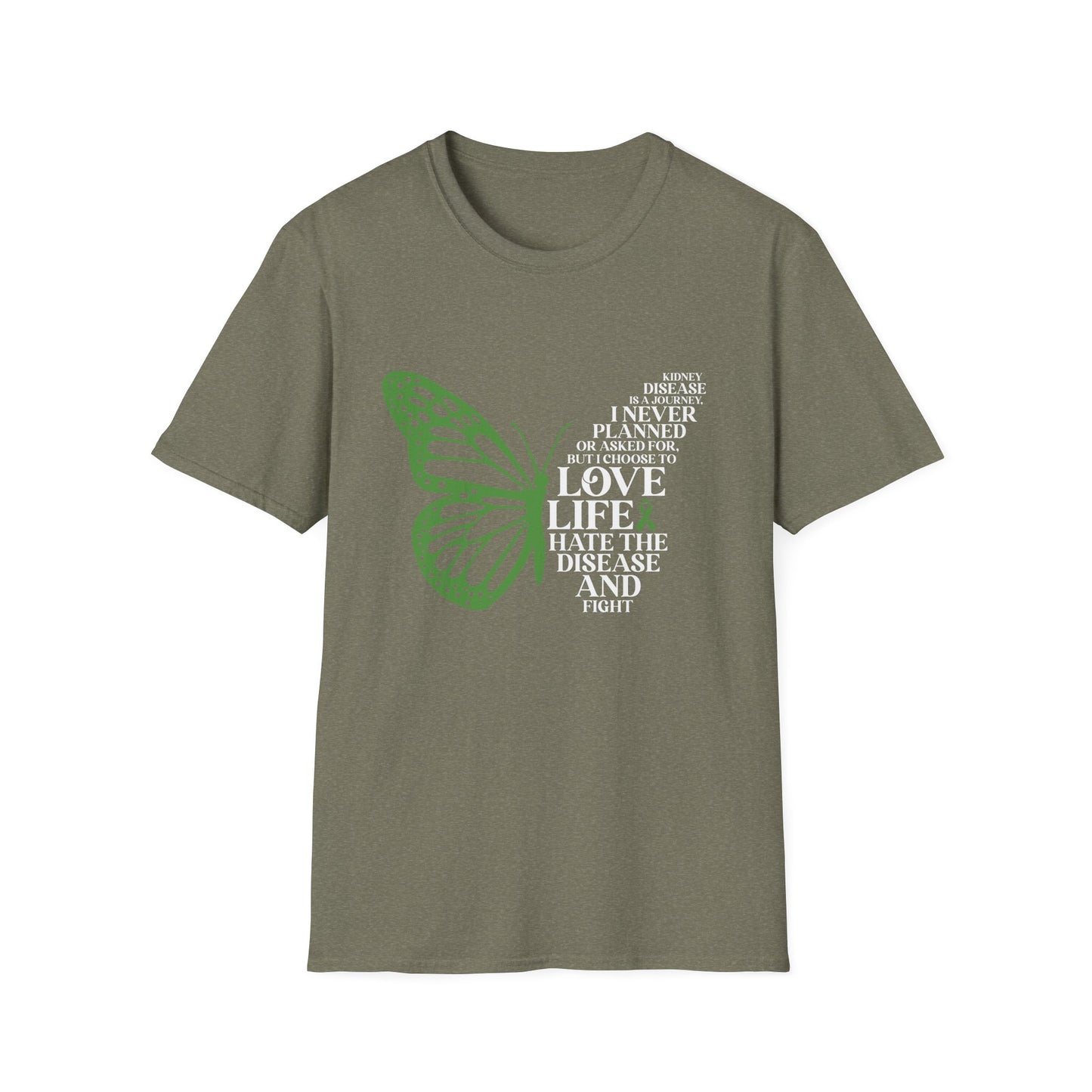 Kidney Disease Awareness White Lettering T-Shirt