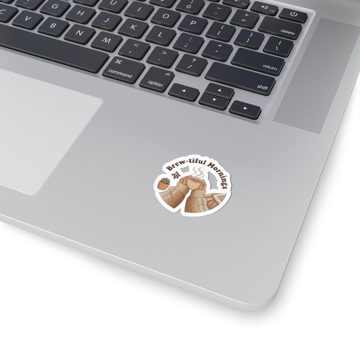 Brew-tiful Mornings Coffee Sticker | coffee aesthetic, latte art design
