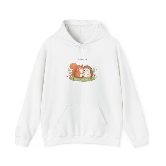 Cozy Winter Forest Cute Animal Illustration Hoodie | cozy critter art