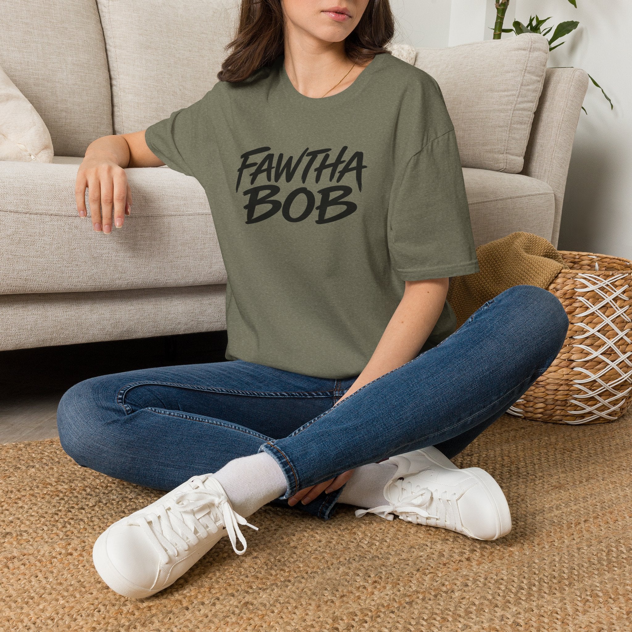 Fawtha Bob Graphic T‑Shirt — Bold Script Casual Tee