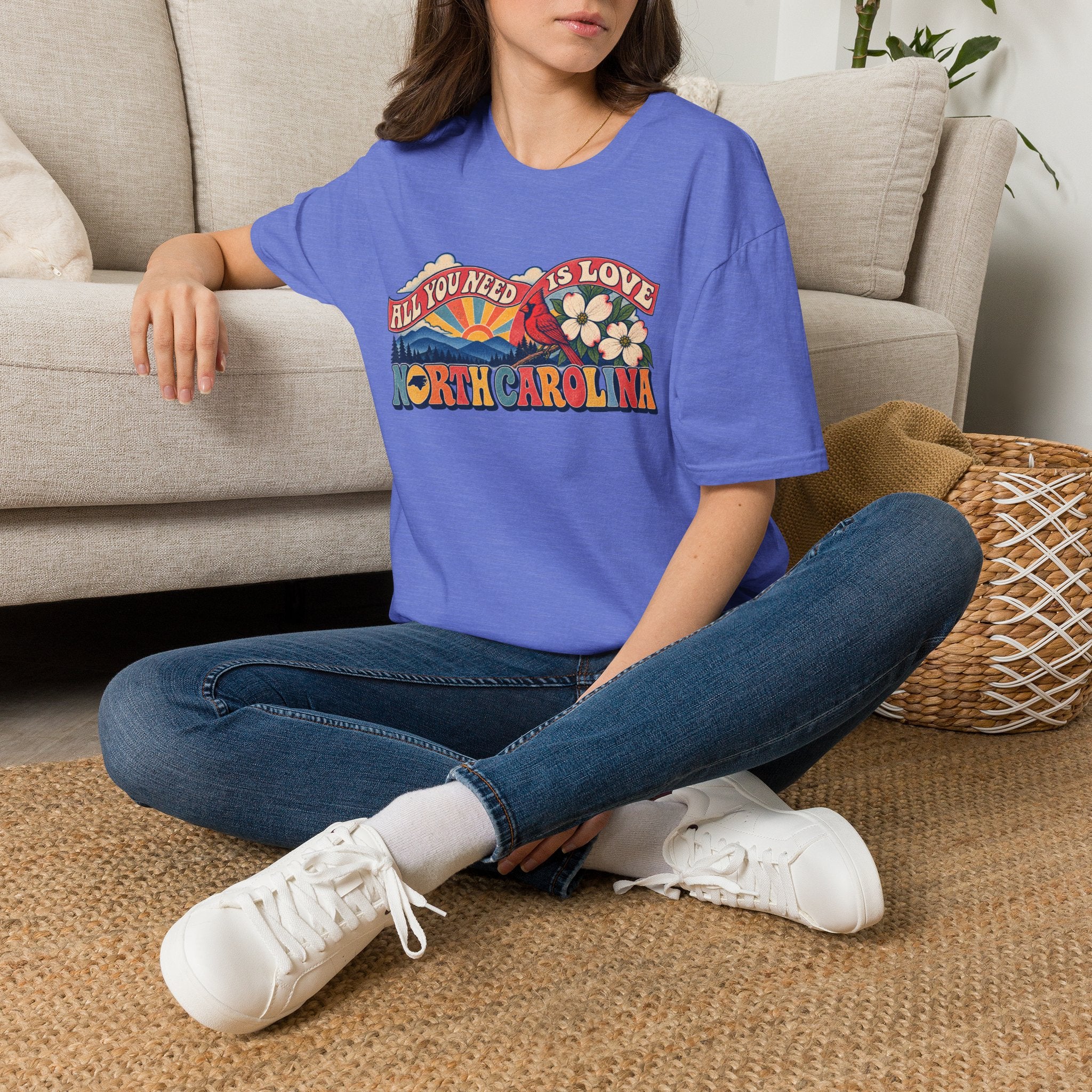 North Carolina Retro 'All You Need Is Love' T-Shirt