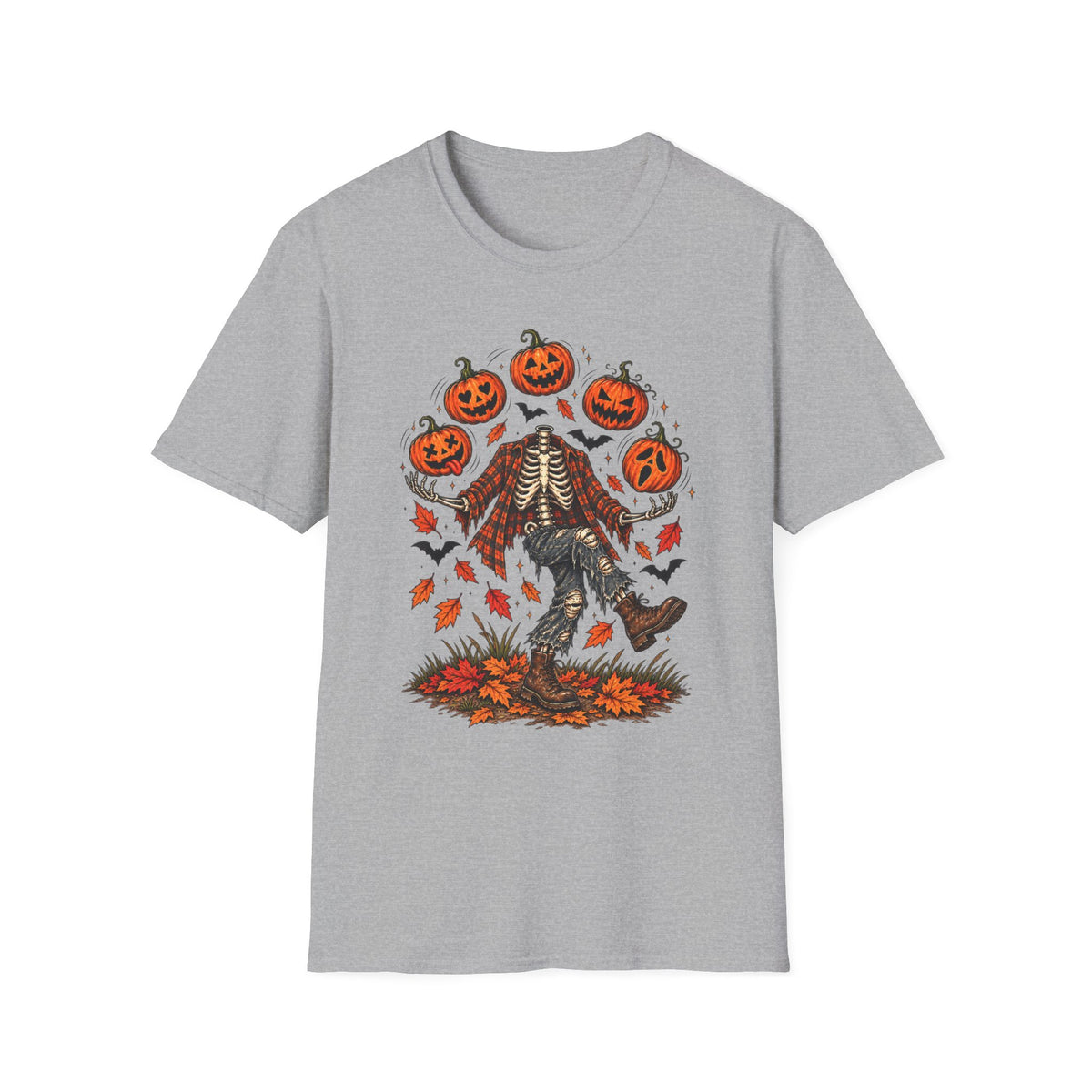 Headless Harvest – Juggling Pumpkins Halloween Tee 🎃💀