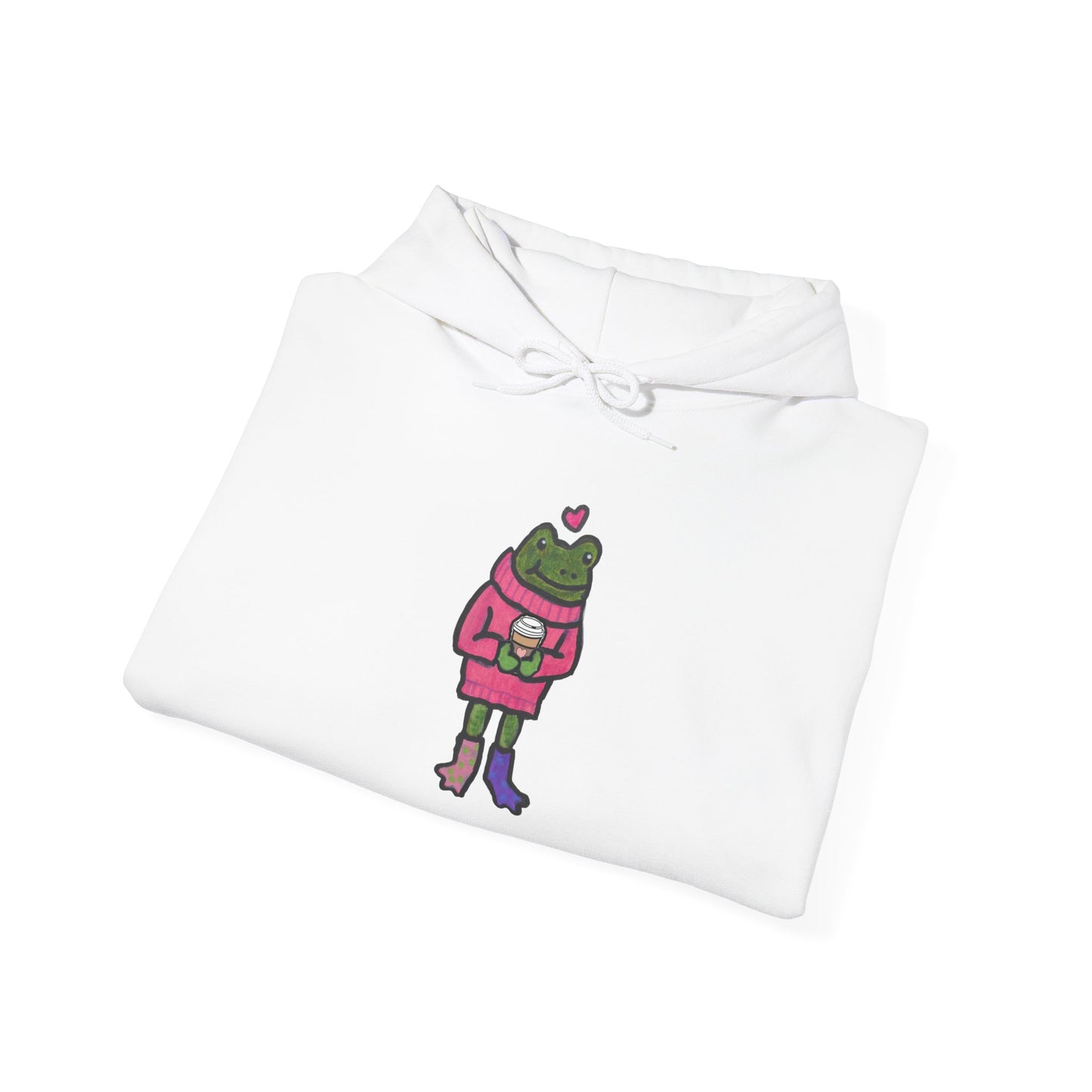 Cute Frog-Themed Unisex Hoodie - Cozy Heavy Blend Sweatshirt for All Occasions